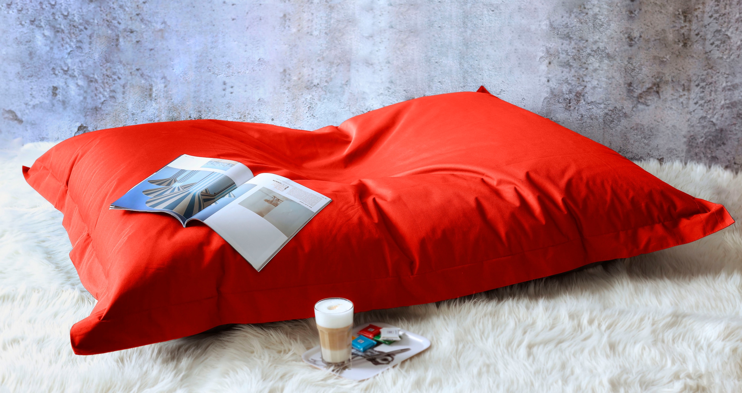 KiNZLER Sitzsack "Sylt" 1 Stk. tlg. Uni Farben, Bezug aus Baumwolle, ideal im Wohnzimmer & Kinderzimmer
