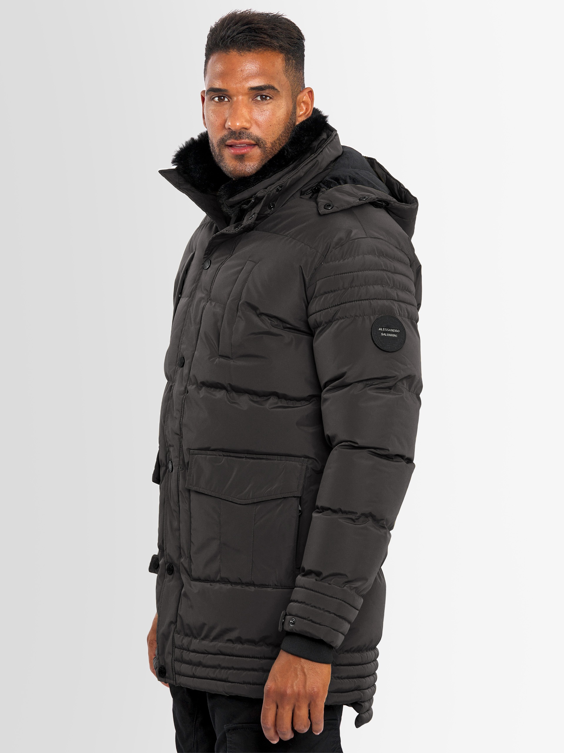 Alessandro Salvarini Winterjacke »ASVenico«, mit Teddyfelleinsatz