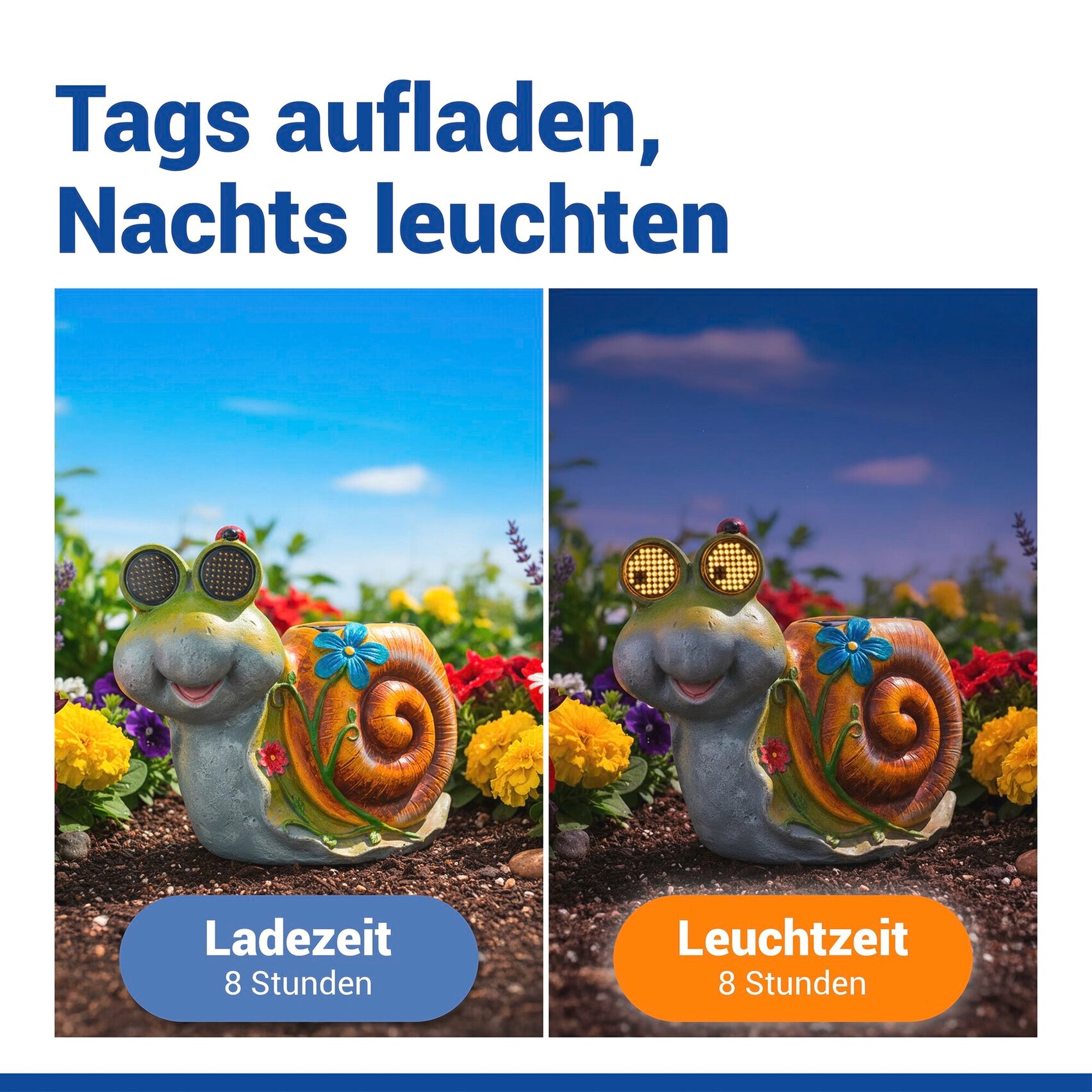 Maximex LED Dekofigur »Modell Blinky Eyes Schnecke« Warmweiß solarbetriebene Gartenfigur mit leuchtenden Augen, für Garten & Balkon