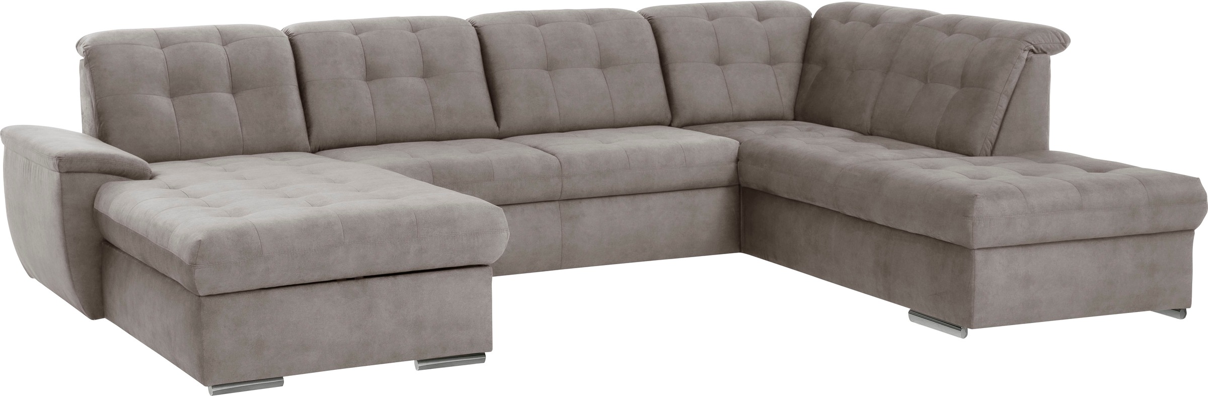 exxpo - sofa fashion Wohnlandschaft »Durango, aufwendige Sitz- und Rückenverarbeitung, bequem, U-Form«, inkl. Kopfteilverstellung, wahlweise mit Bettfunktion und Bettkasten