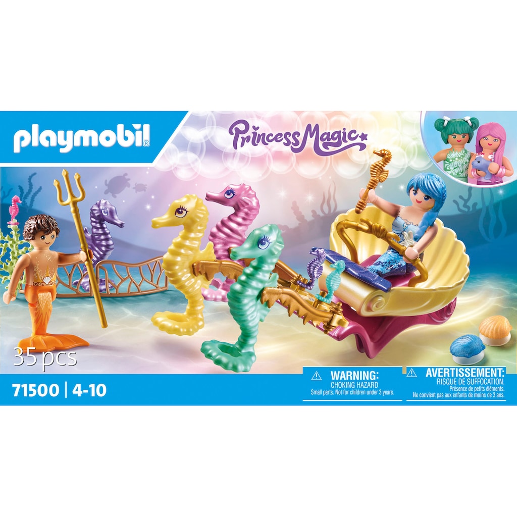 Playmobil® Konstruktions-Spielset »Meeresbewohner mit Seepferdchenkutsche (71500)«, (35 St.)