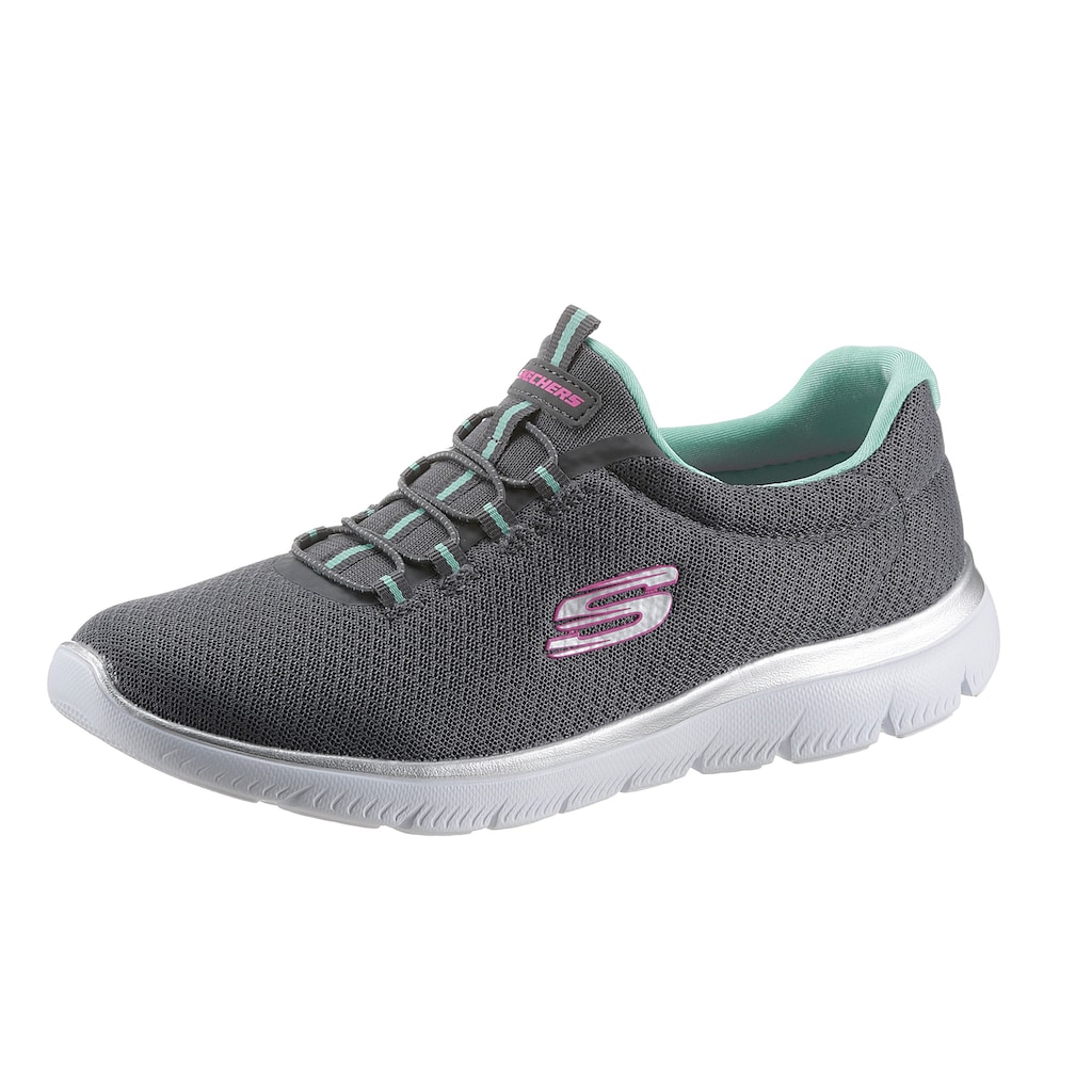 Skechers Slip-On Sneaker »SUMMITS«, Slipper, Freizeitschuh, Komfortschuh mit dezenten Kontrast-Details