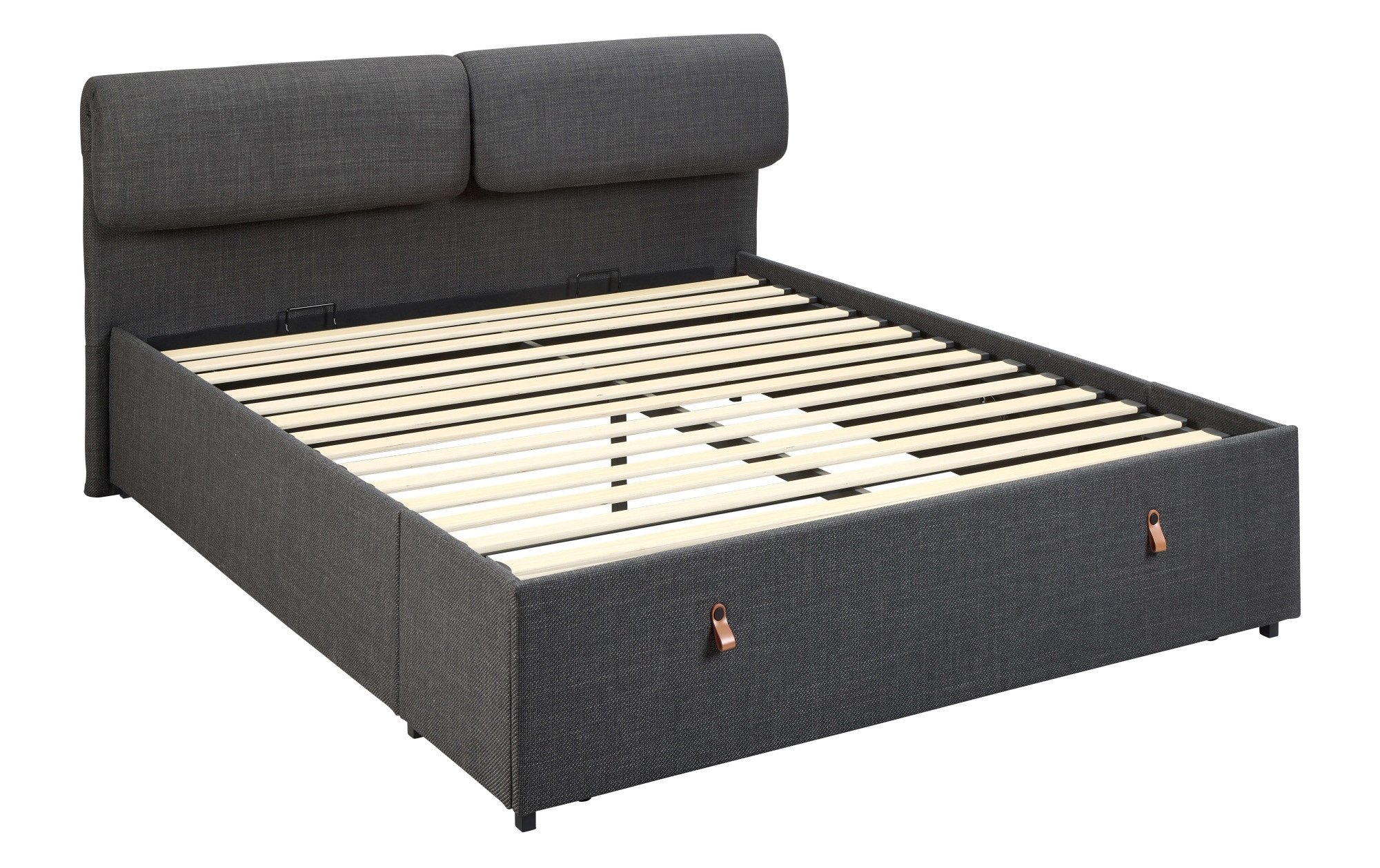 ACTONA GROUP Bett »Calvi« Bett, dunkelgrau, schwarz, verstellbar, versteckter Stauraum,160x200cm