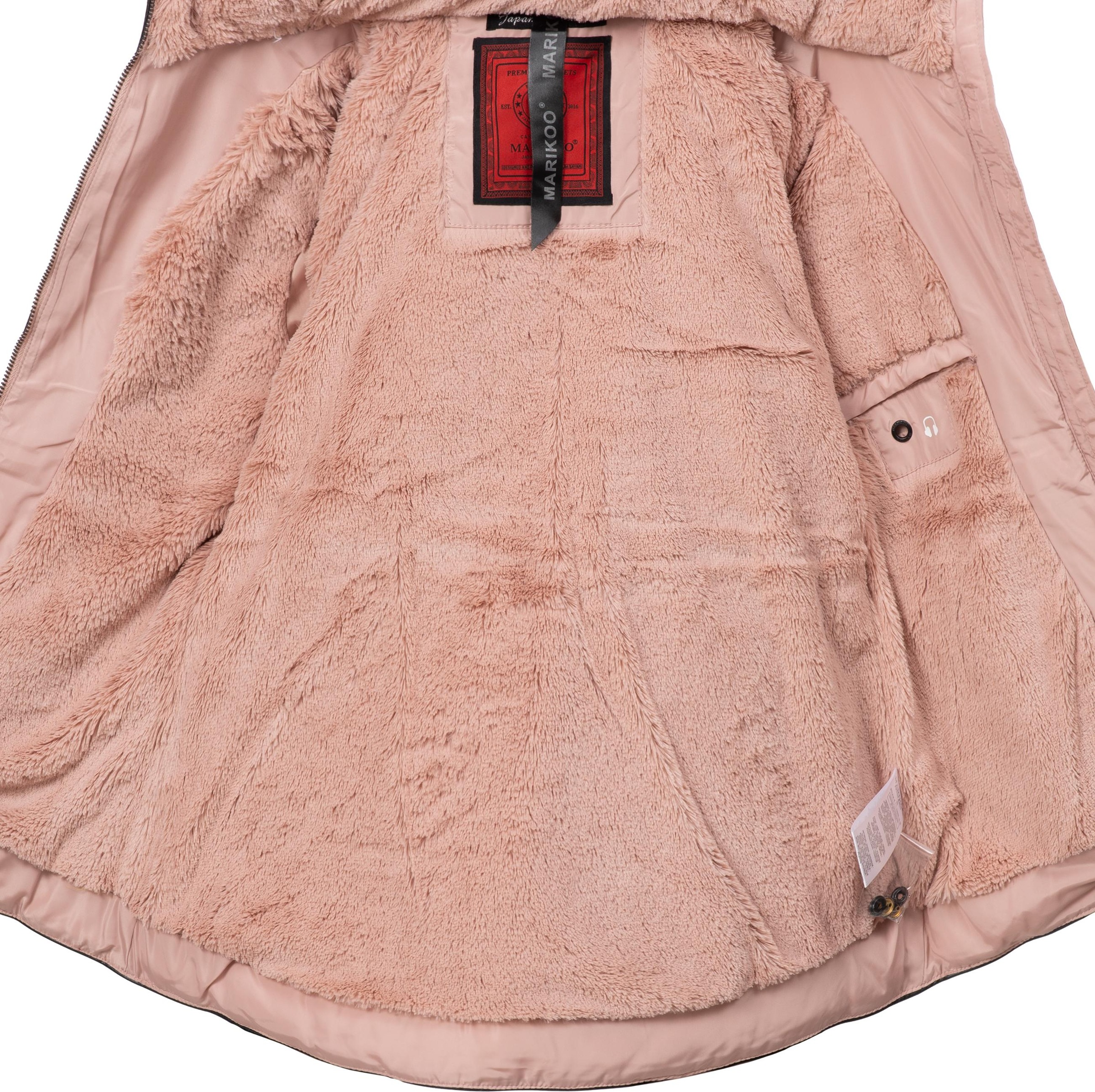 Marikoo Winterjacke »Amber«, mit Kapuze, stylische Steppjacke mit Teddyfutter