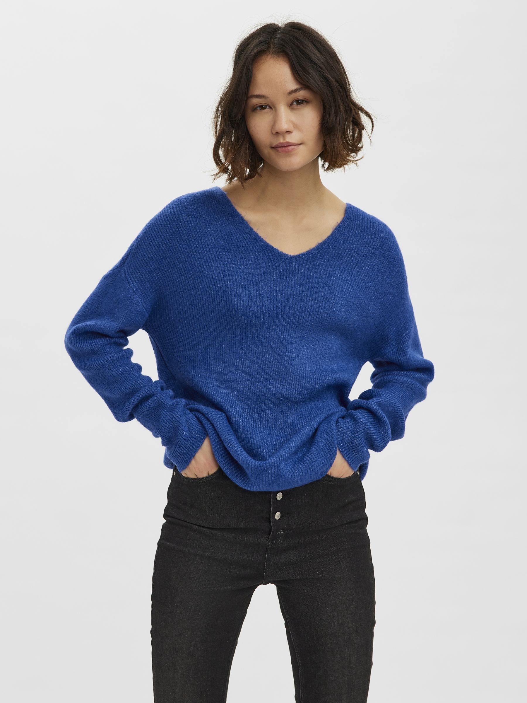 Vero Moda V-Ausschnitt-Pullover "VMCREWLEFILE LS V-NECK BLOUSE NOOS" günstig online kaufen