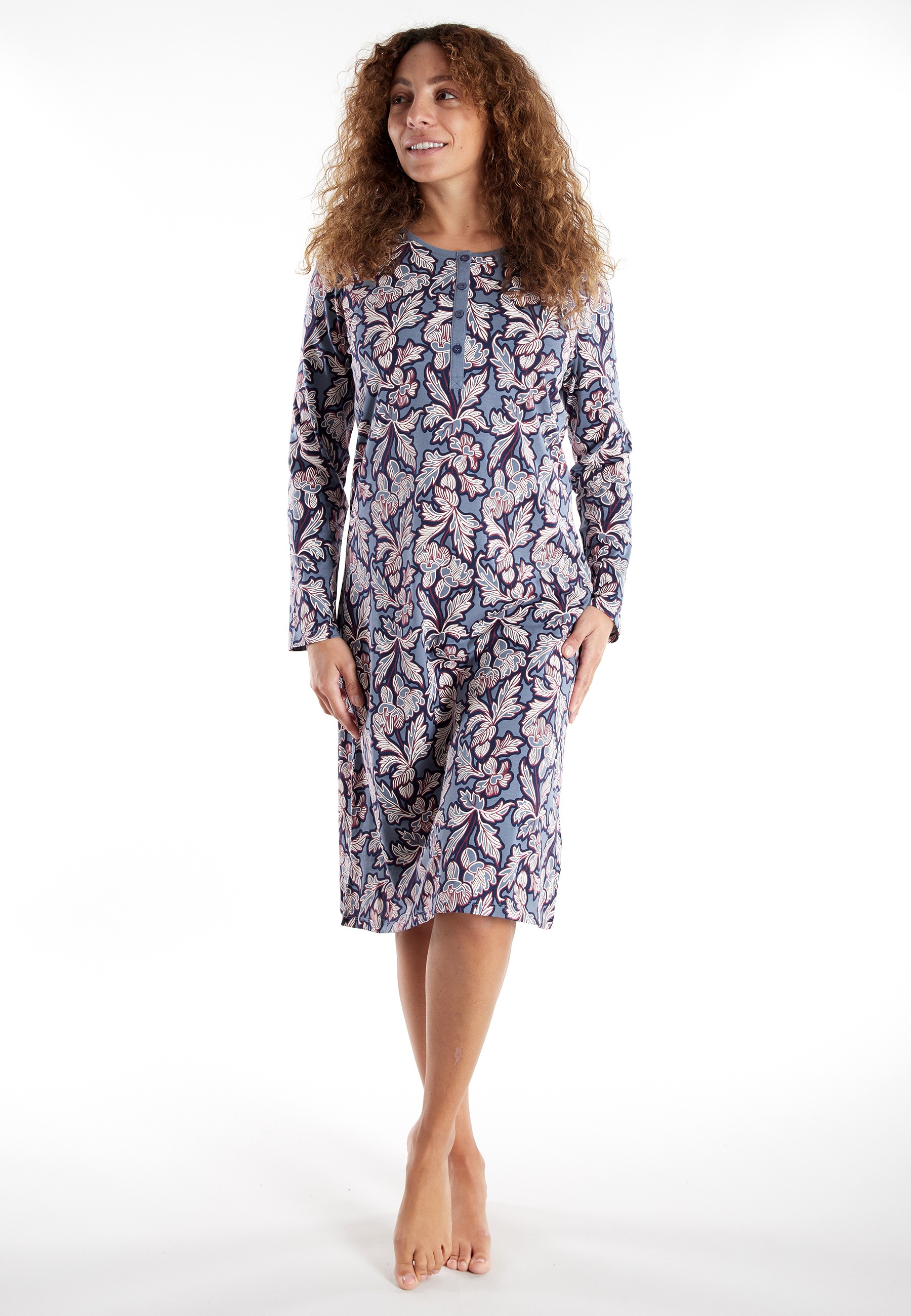 GÖTZBURG Nachthemd "Chania" mit Rundhalsausschnitt, lange Ärmel, Knöpfe günstig online kaufen