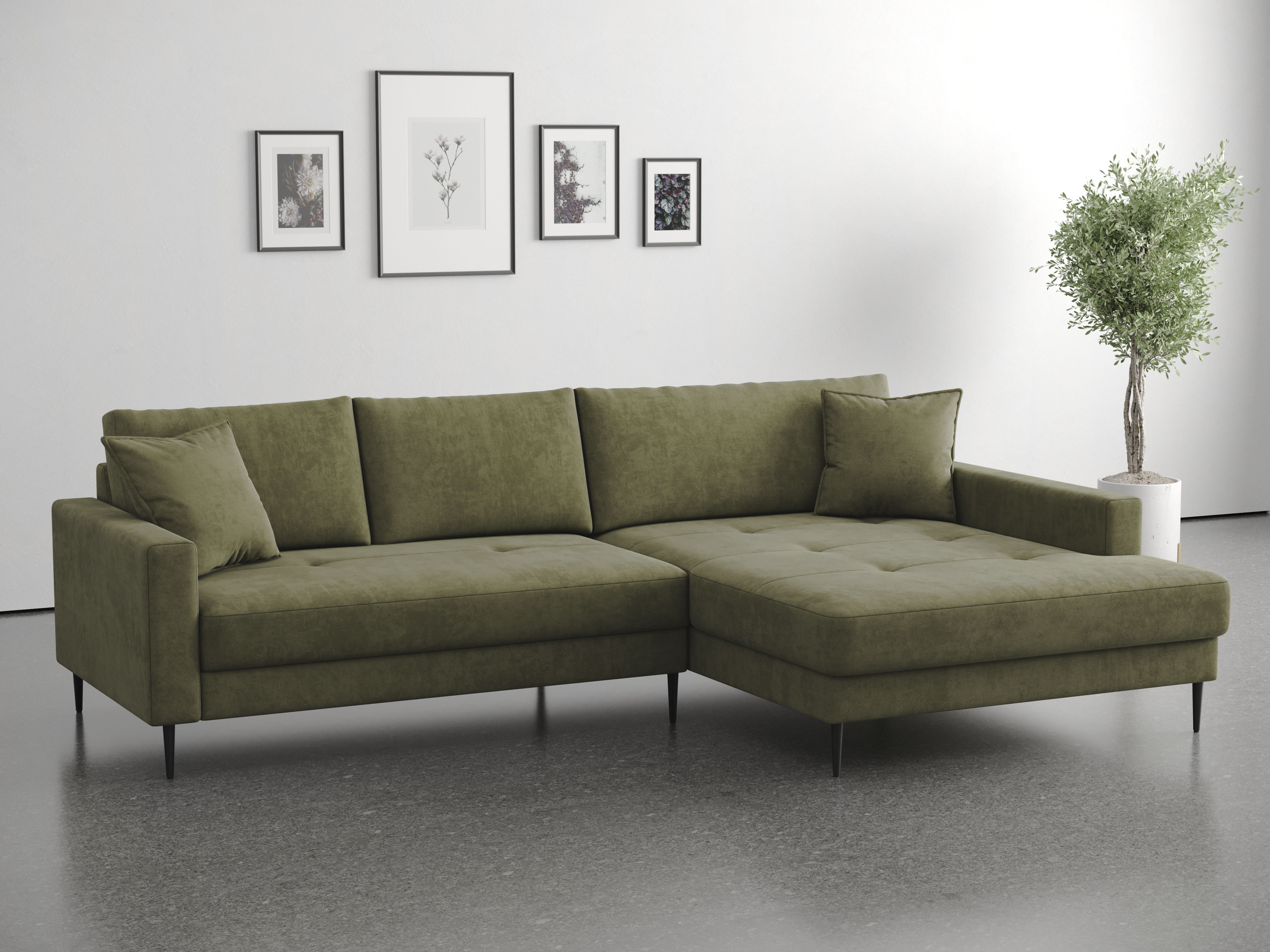 OTTO home Ecksofa "Summer L-Form, B: 280cm, in Cord & Struktur" wahlweise mit Kopfstützen, schwarze Metallfüße