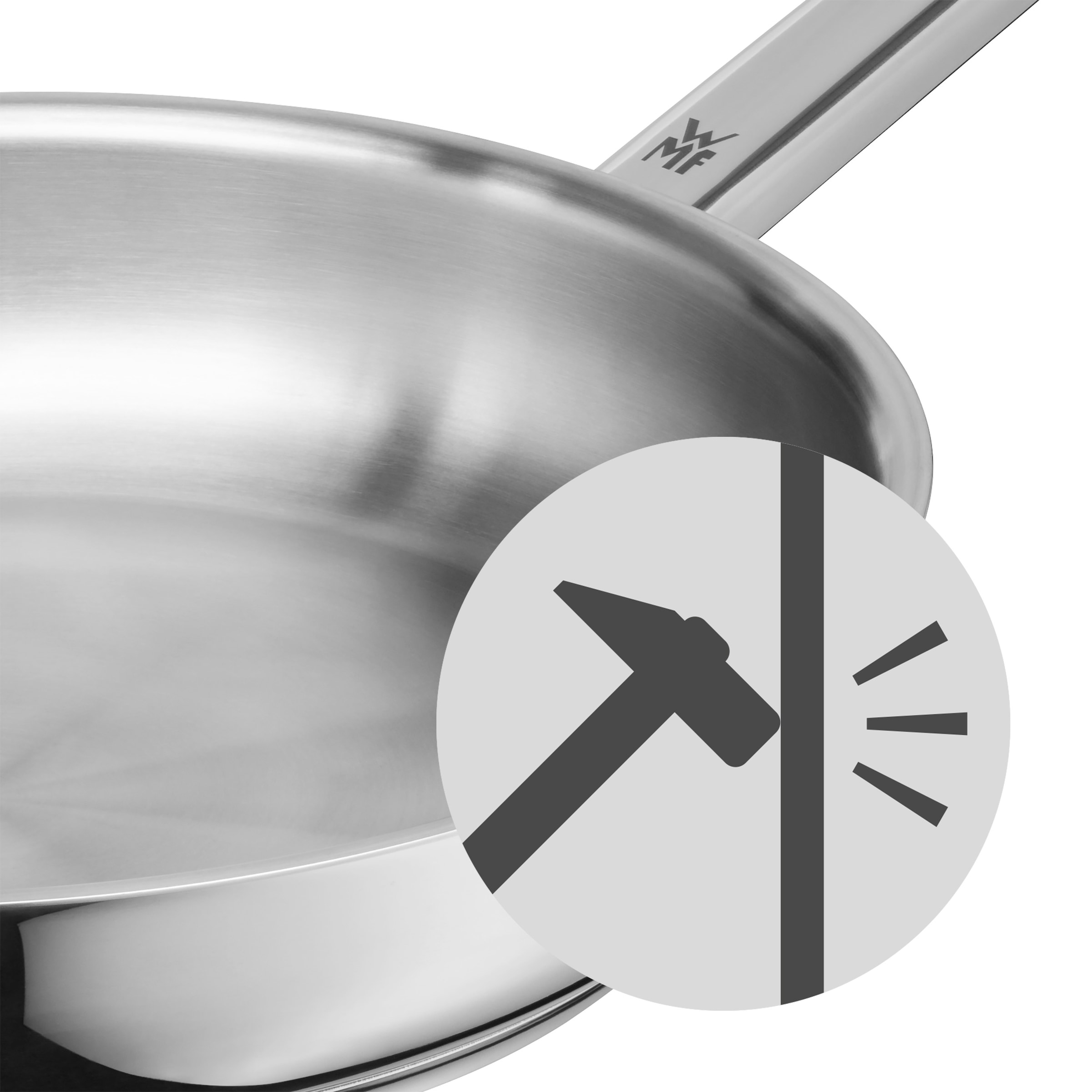 WMF Bratpfanne »Compact Cuisine«, Cromargan® Edelstahl Rostfrei 18/10, (1 tlg.), 24 cm, wärmereduzierender Hohlgriff, TransTherm-Allherdboden