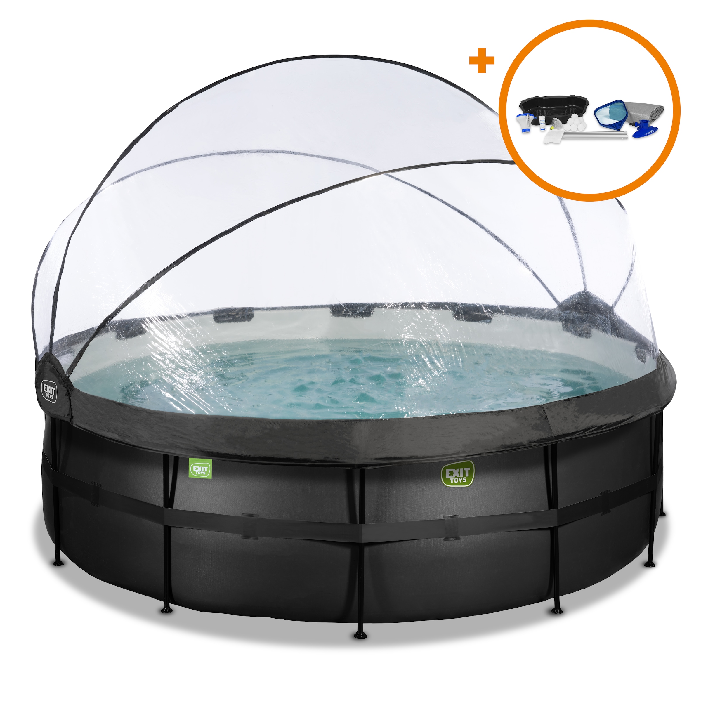 EXIT Framepool ""Black Leather Pool"", (Set), mit Sandfilterpumpe und Abdec günstig online kaufen