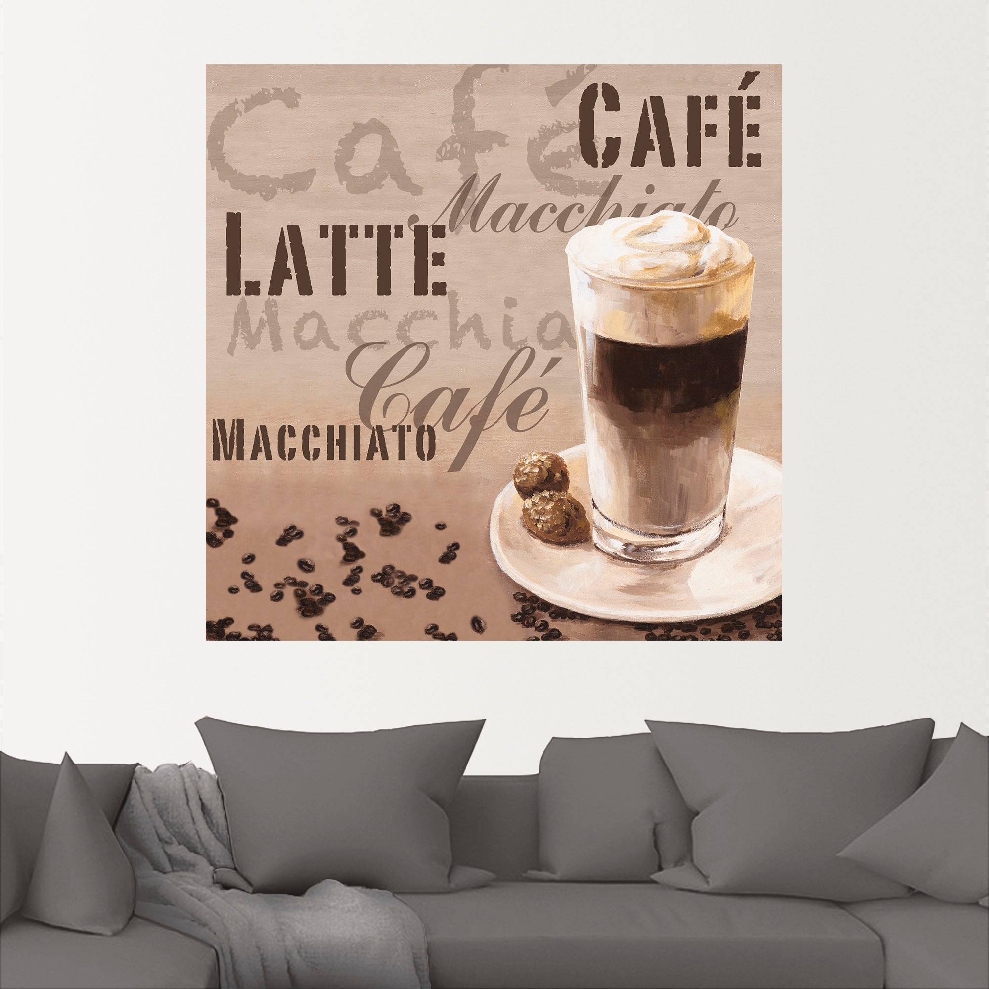 Artland Wandbild »Kaffee - Latte Macchiato«, Getränke, (1 St.), als Leinwandbild, Wandaufkleber in verschied. Größen