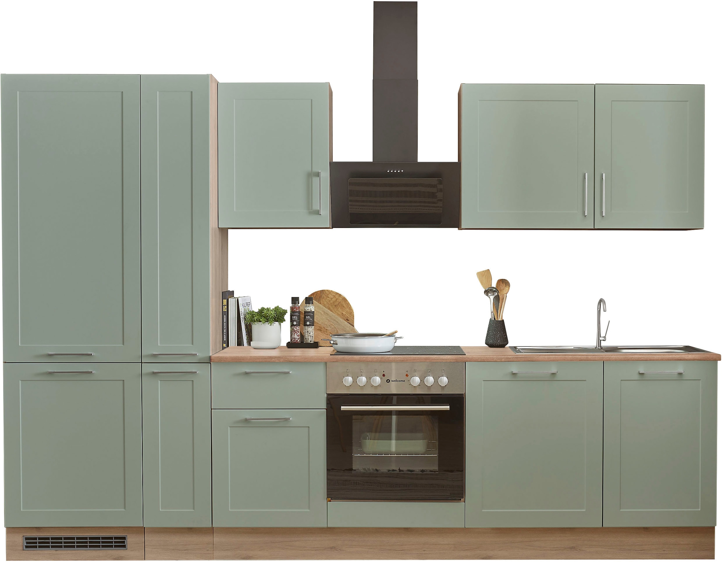 Küchenzeile »Marsi«, Breite 310 cm, wahlweise mit E-Geräten, mit Soft-Close-Funktion