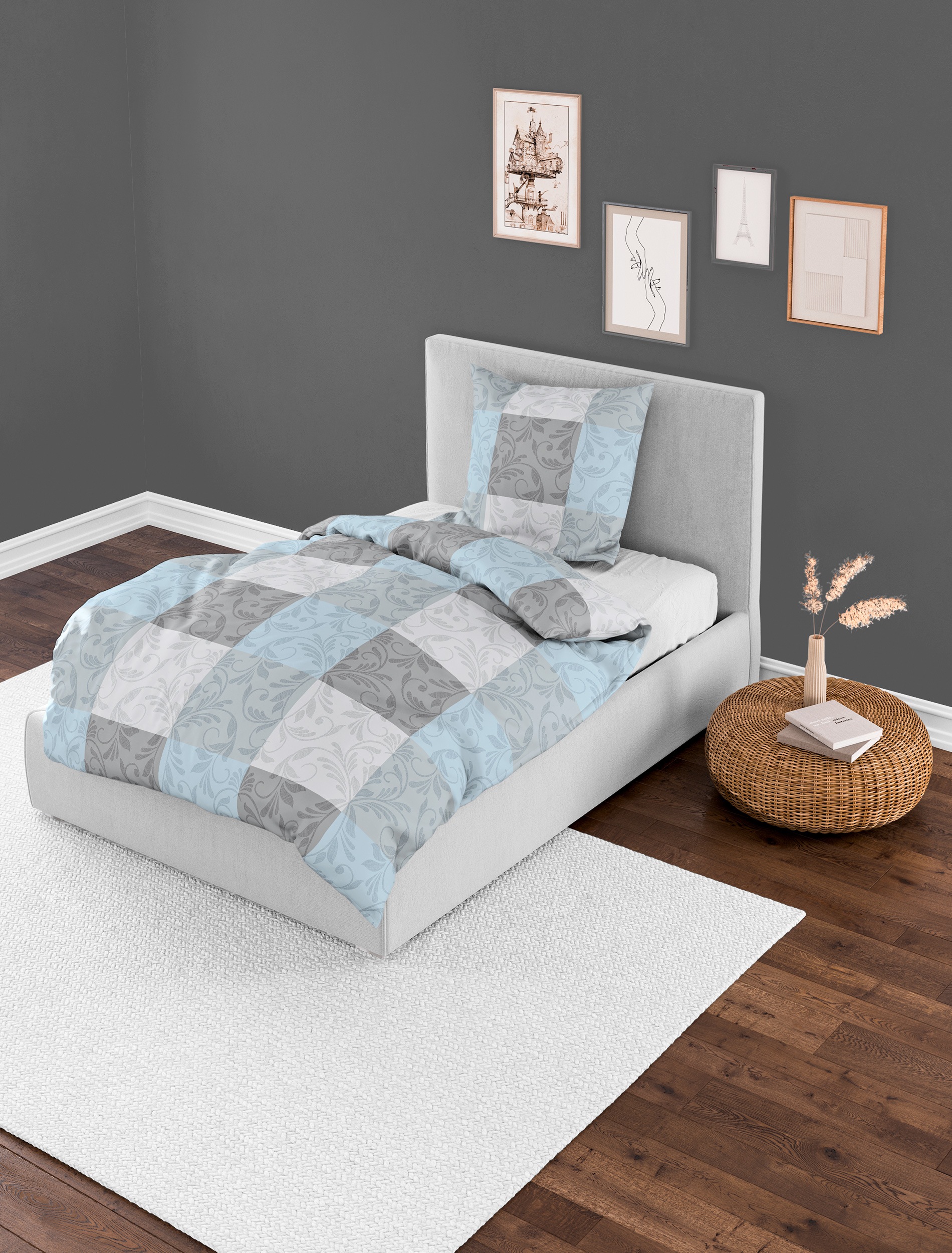 BIERBAUM Bettwäsche "3092" 2 Stk. Biber, 100 % Baumwolle, pflegeleicht, kus günstig online kaufen