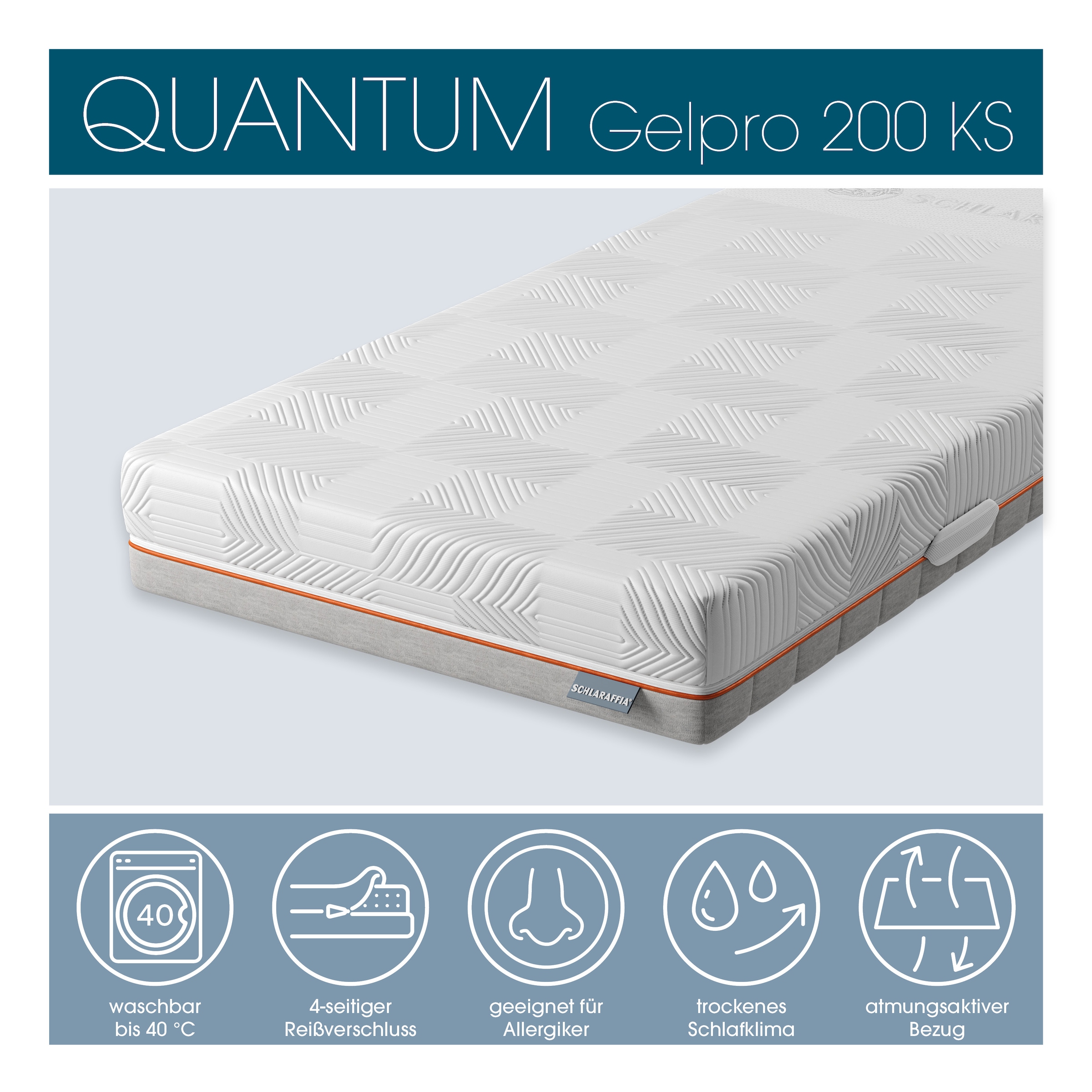 Schlaraffia Kaltschaummatratze »Matratze, 7 Zonen, GelPro Quantum 200, Kaltschaummatratze 90x200 cm« 20 cm hoch Raumgewicht: 40 kg/m³ 1 Stk. tlg. Gelschaumauflage, patentierte Rhombo-therm Technologie, atmungsaktiv