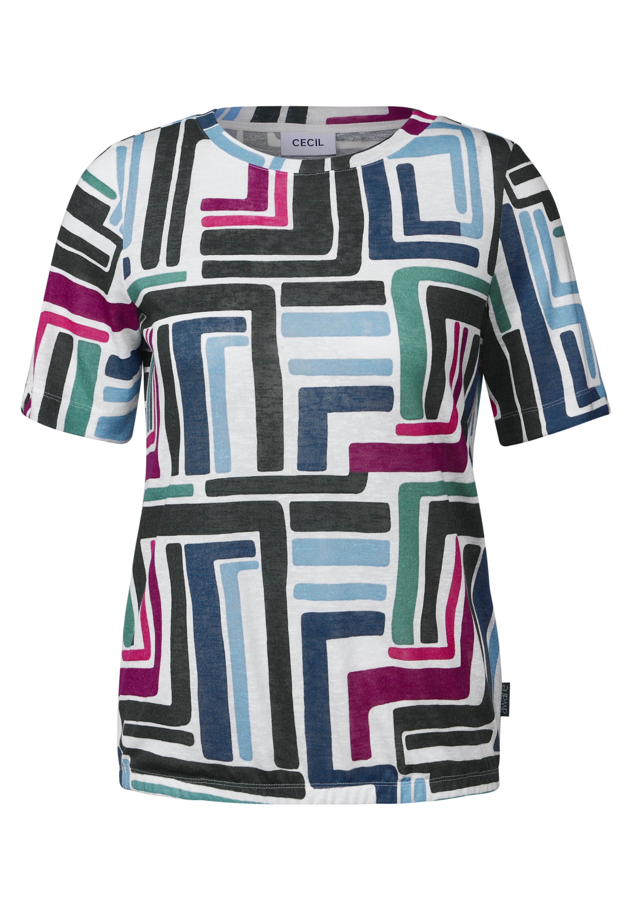 Cecil Print-Shirt, mit Elastiksaum