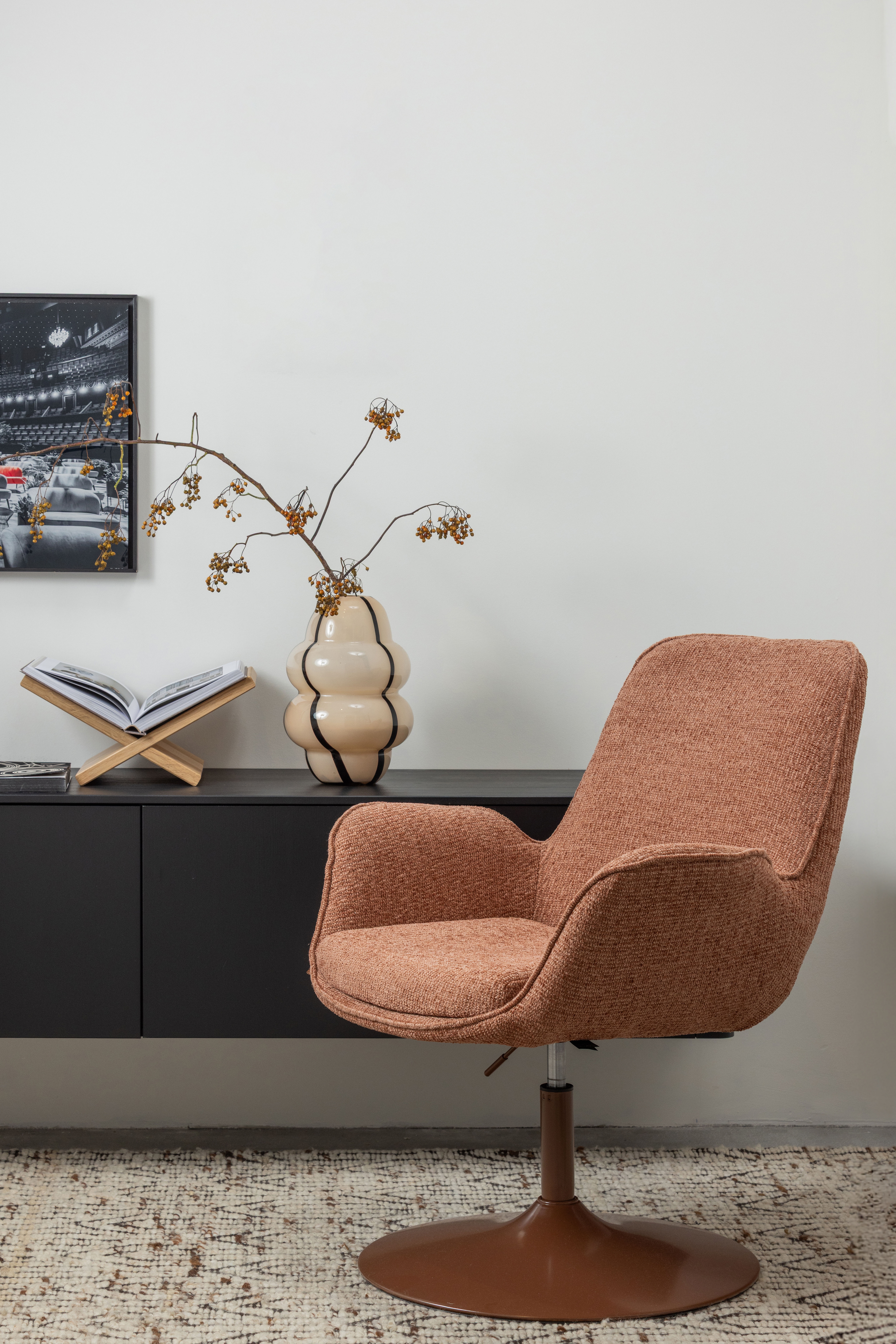 WOOOD Drehsessel "Marten mit Nova-Gewebtem Bezug höhenverstellbar B 79 x T 76 x H 91 cm" Tragkraft 120 kg, Sehr hohe Verschleißfestigkeit, Armlehnen integriert
