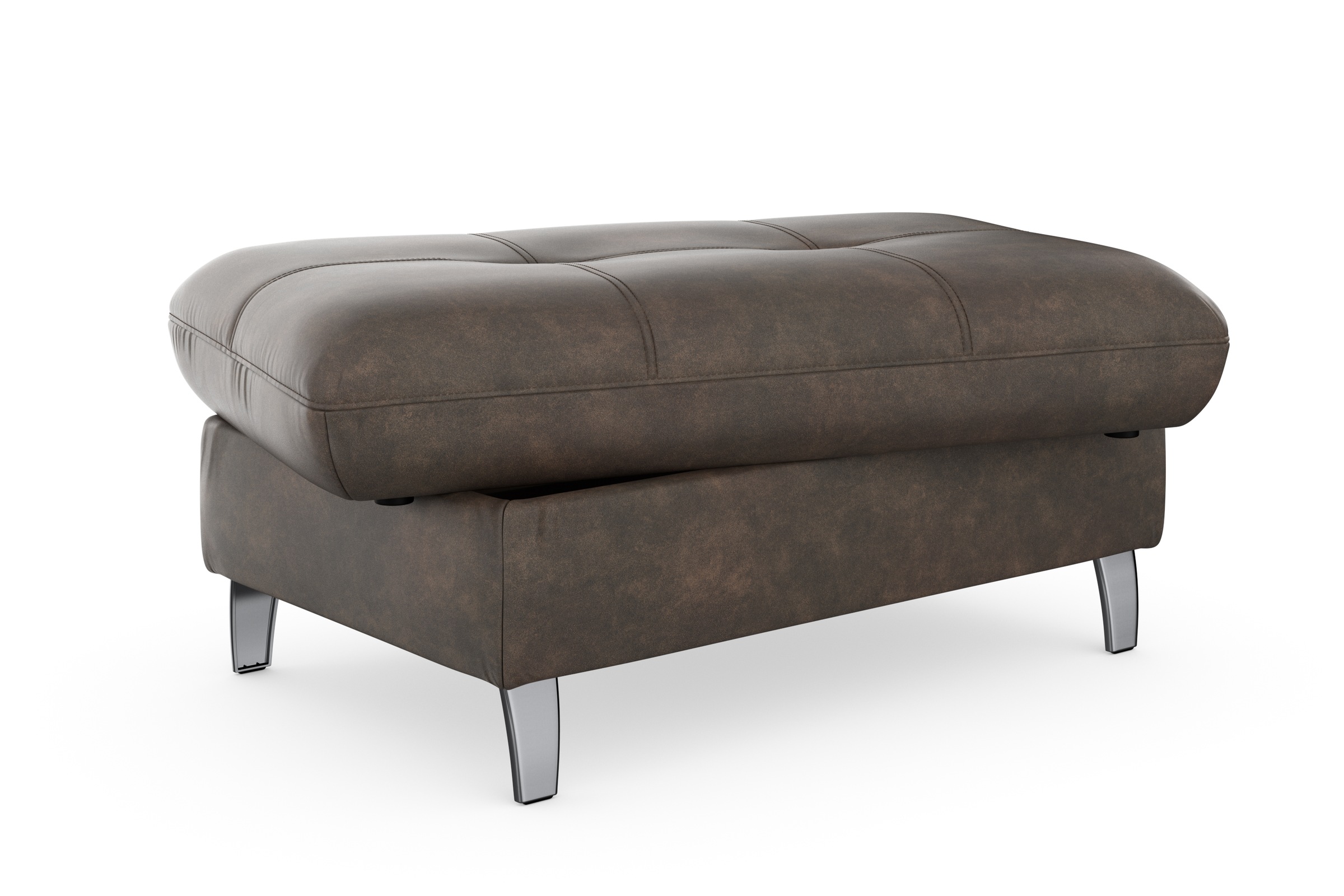Stauraumhocker SIT & MORE "Maggiore", braun, B:102cm H:48cm T:67cm, 100% Polyester, Hocker, mit Stauraum und modernen Metallbeinen 3