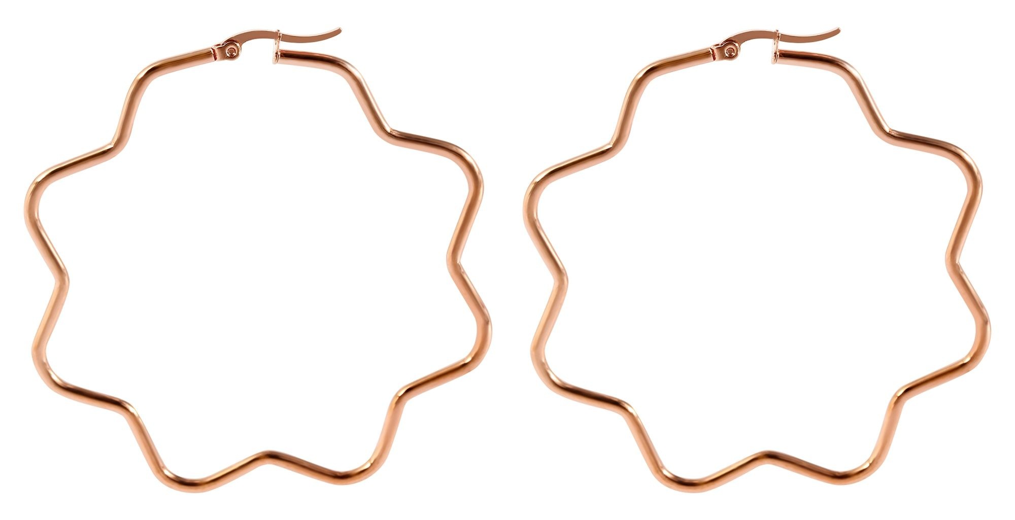 Adelia's Flower Hoop Earrings Rose Gold 2