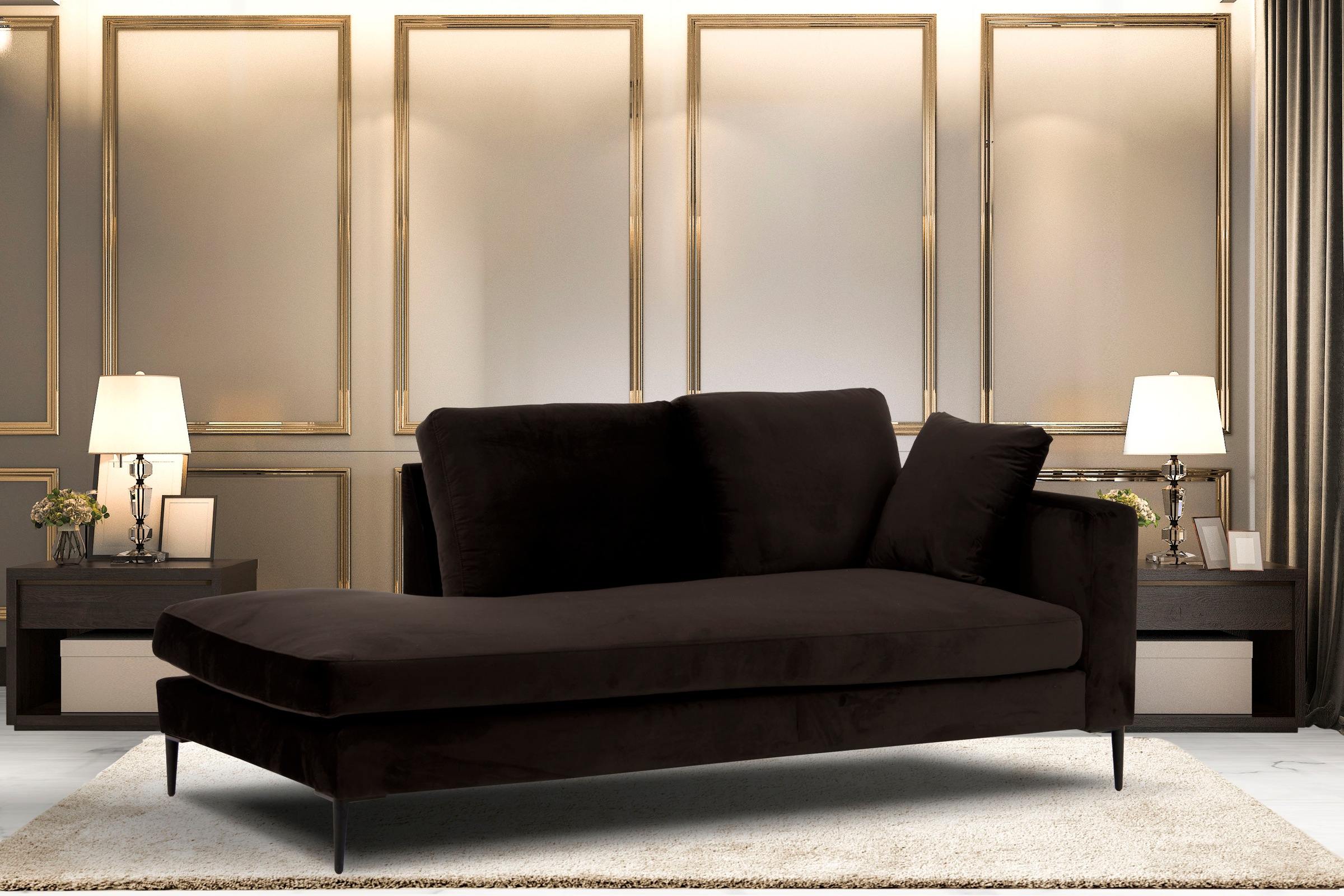 Home affaire Recamiere "Cozy Chaiselongue, Maße B/T/H: 195/97/80 cm" mit lo günstig online kaufen