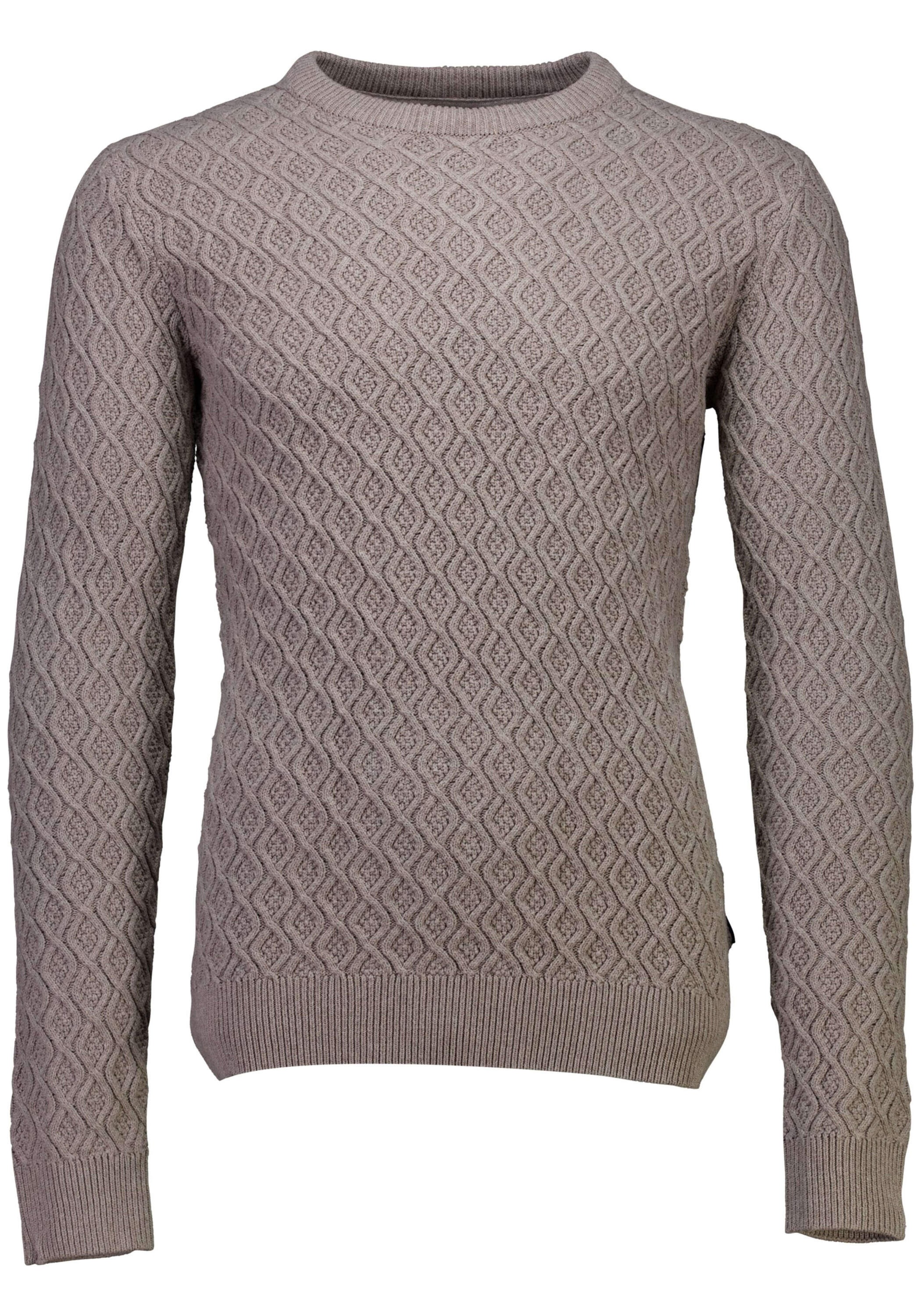 Strickpullover LINDBERGH "Strickpullover Relaxed Fit", Herren, Gr. XL, dk sand, Obermaterial: 60% Baumwolle, 40% Polyester, unifarben, Rundhals, Pullover Strickpullover