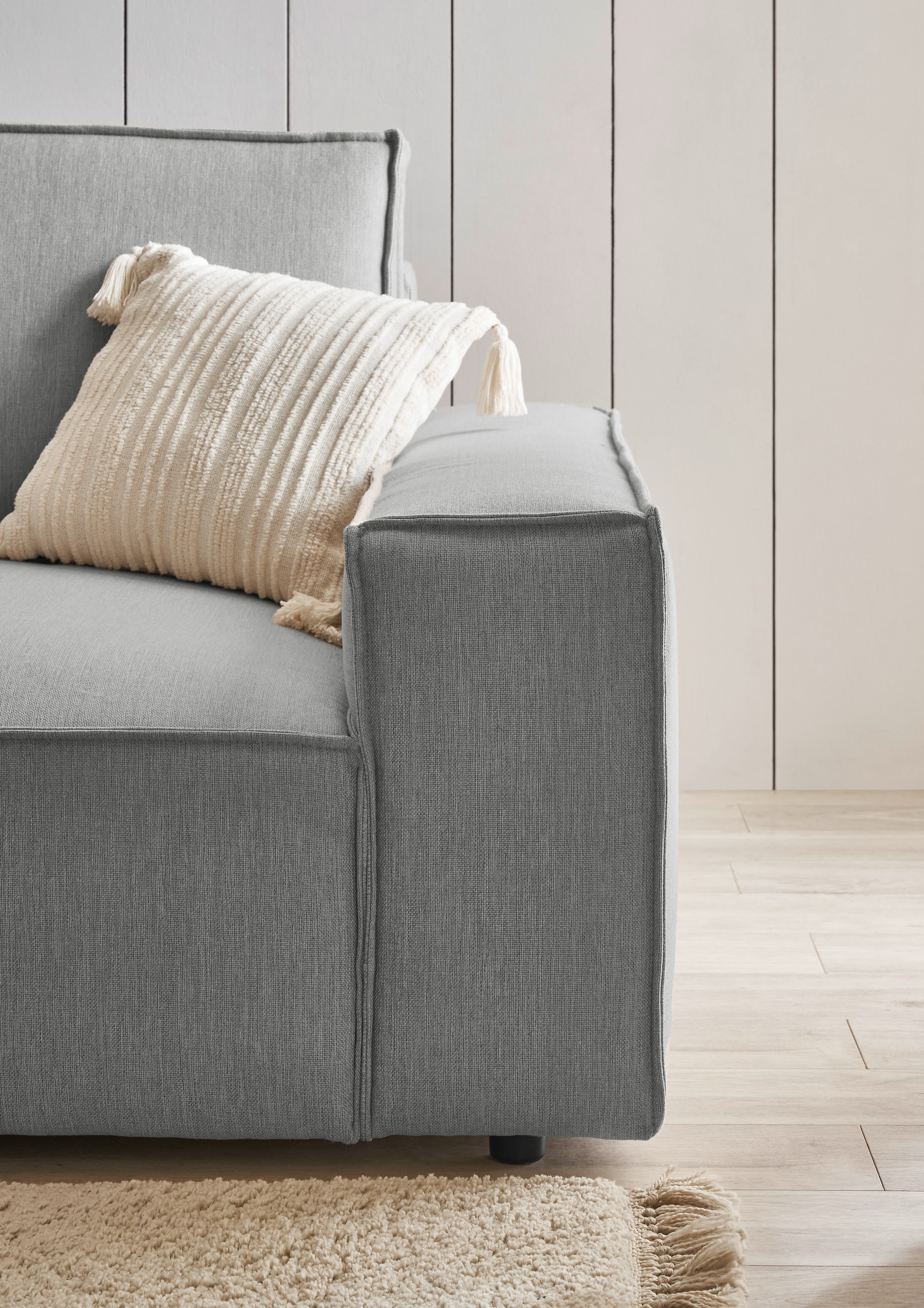 Home affaire Ecksofa »NEU: SHERWOODL XXL 284, Big-Sofa L-Form, tiefe Sitzfläche 95 cm, Cord,«, Leinenoptik, Recamiere rechts/links, auch als Schlafsofa stellbar