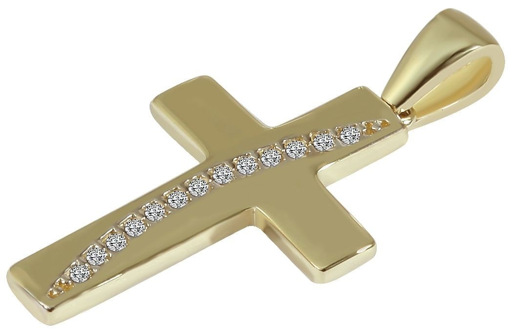 Adelia´s Kettenanhänger »Neuheit 2025 - stylischer Kreuz Anhänger aus 333 Gold«