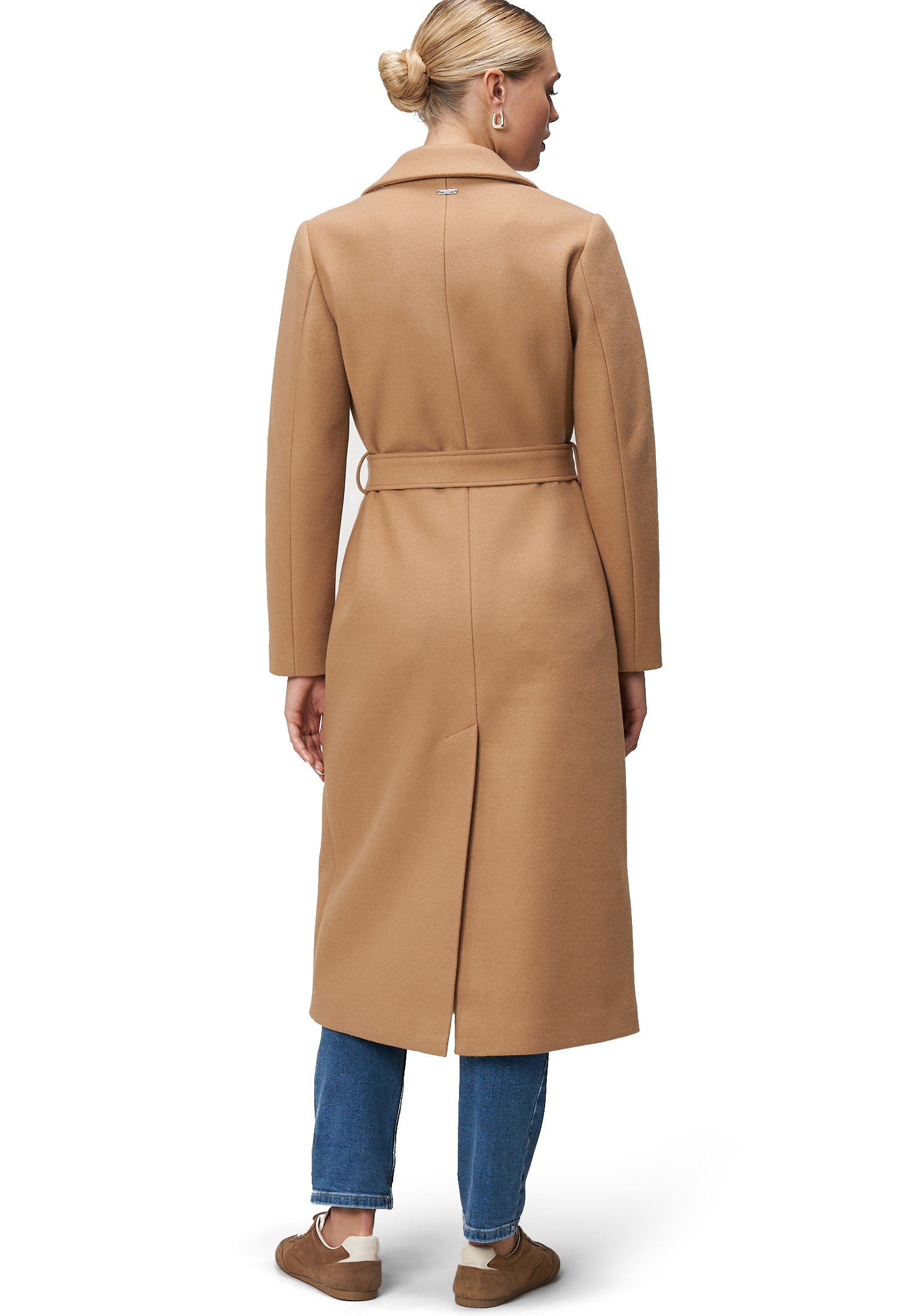 Zero Wintermantel »zero Damen Mantel Wolloptik mit Bindegürtel«