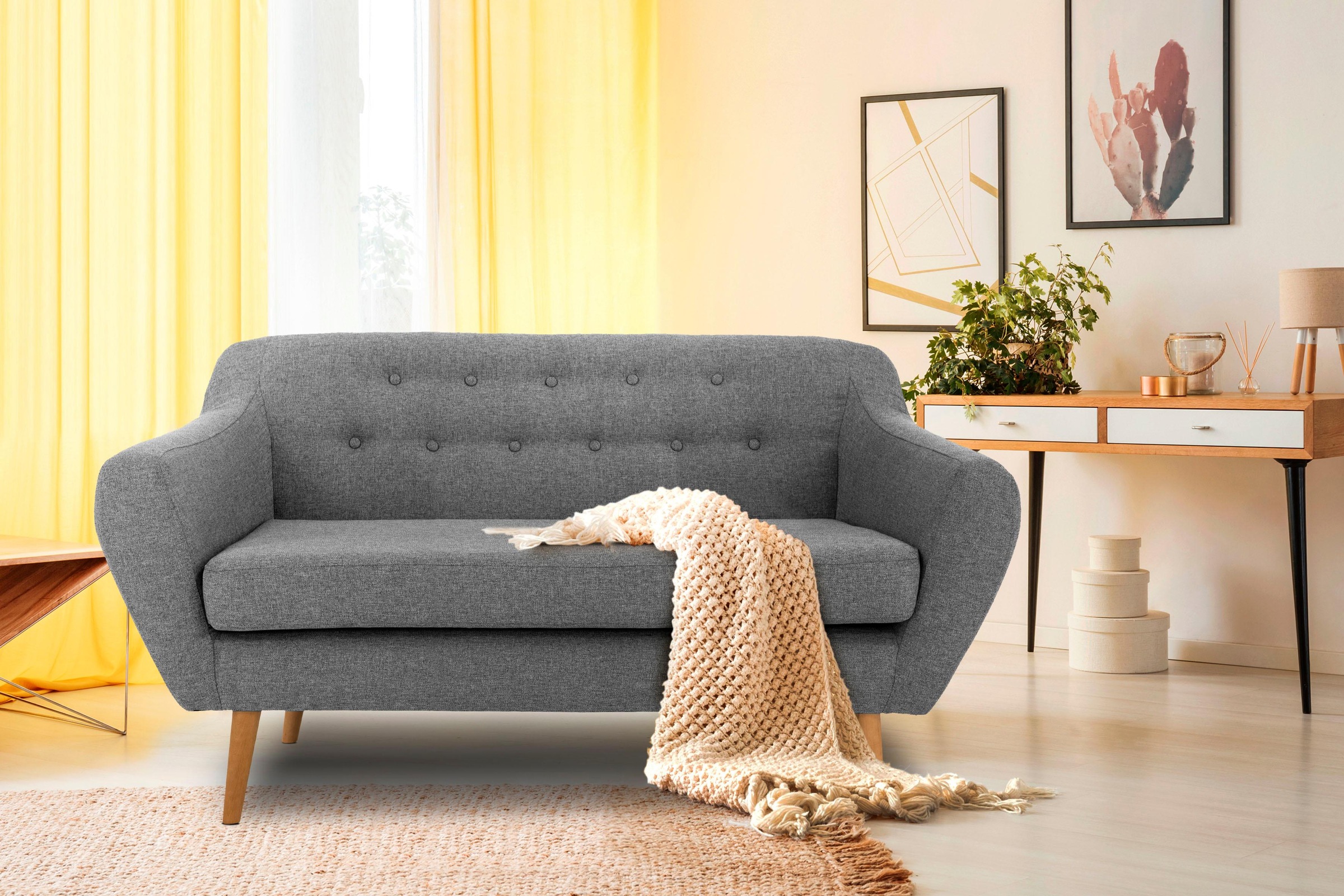 Home affaire 2-Sitzer "Renne" mit Heftung im Rücken im skandinavischem Stil günstig online kaufen