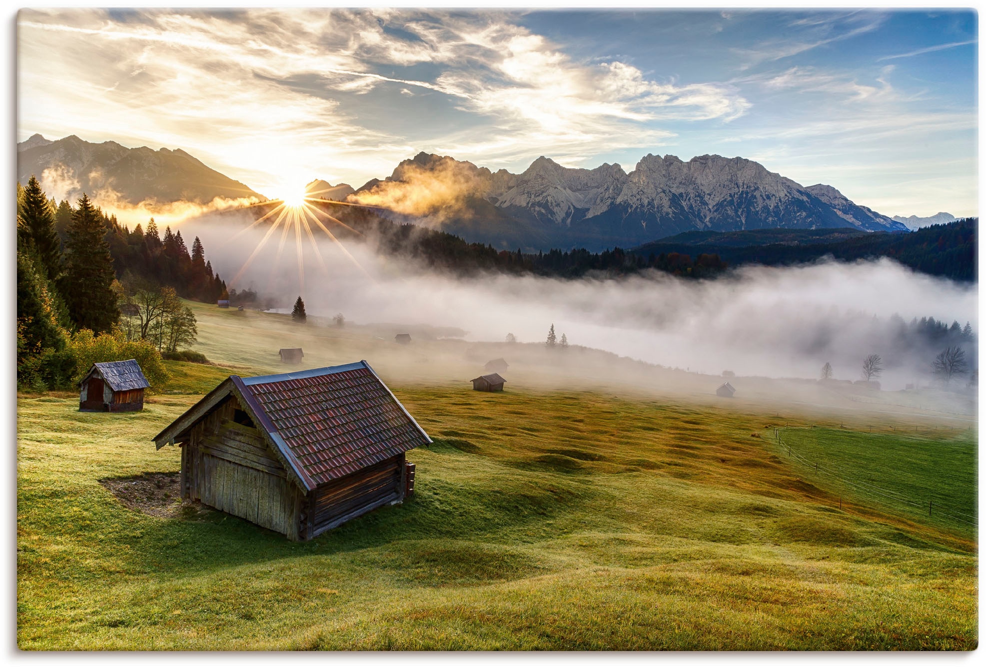 Artland Wandbild "Herbst in Bayern" Berge & Alpenbilder 1 Stk. tlg. als Alu günstig online kaufen