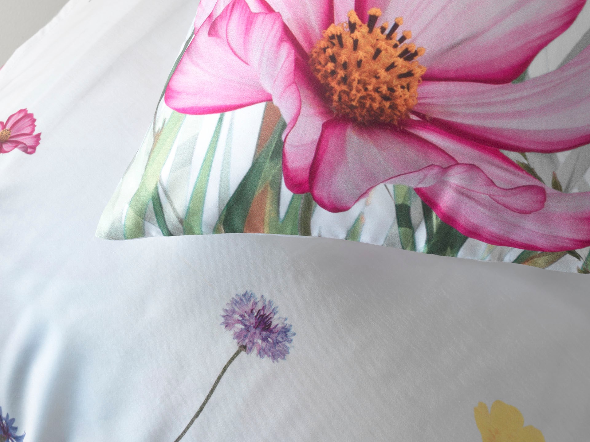 Heckett & Lane Wendebettwäsche »Campo«, Blumen Design, hochwertiges Mako-Satin, Bettwäsche ab 135x200 cm.
