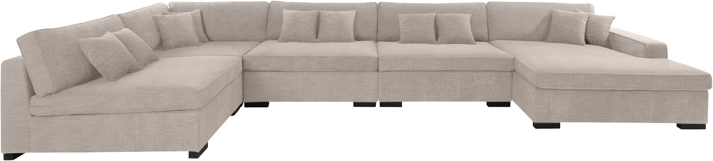 Home affaire Wohnlandschaft "Skara XXL U-Form", Lounge-Sofa XXL mit Federke günstig online kaufen