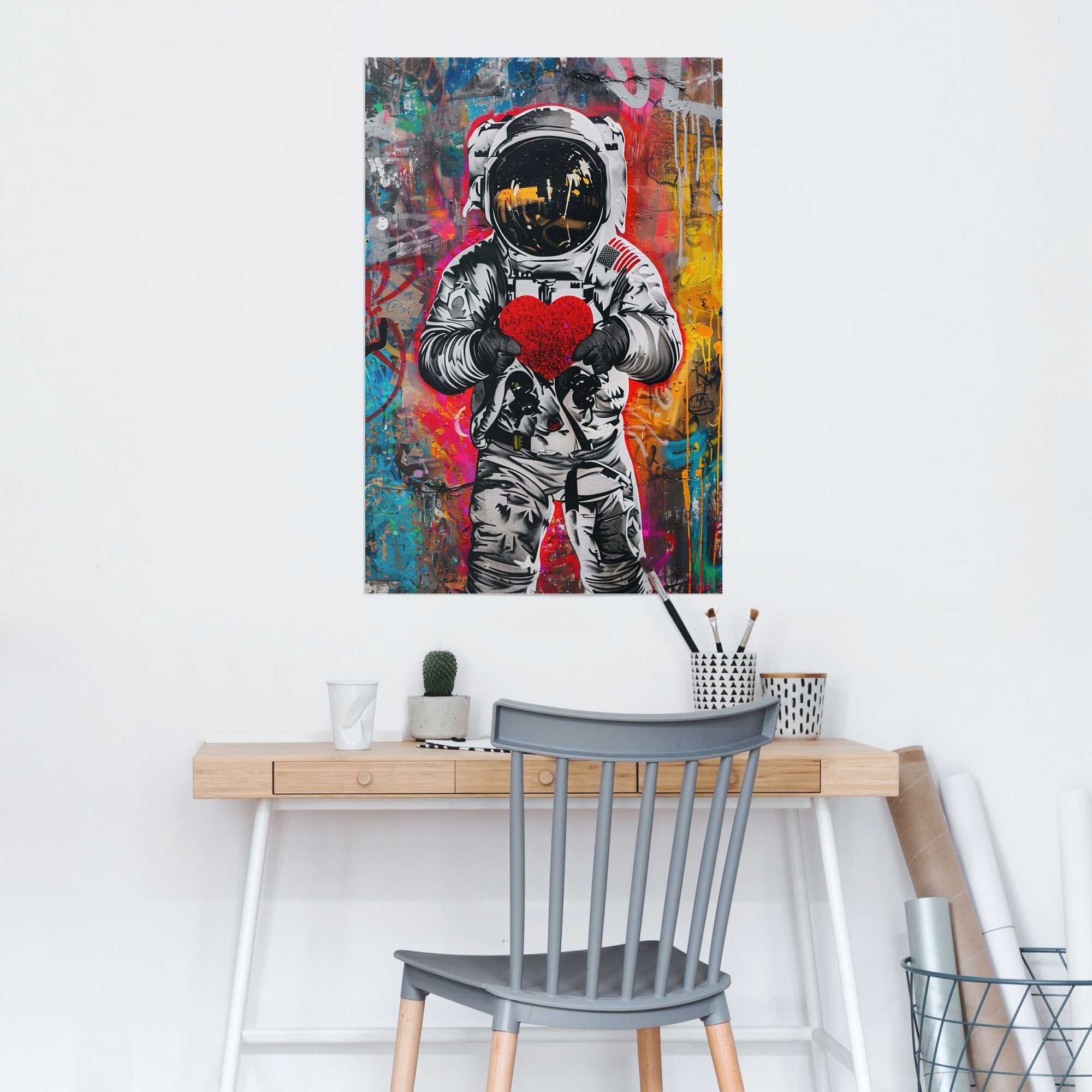 Reinders! Poster »Astronauten-Graffiti«, Kinderzimmer - Mehrfarbig - 150 gr. Papier - Menschen - 61x91,5 cm