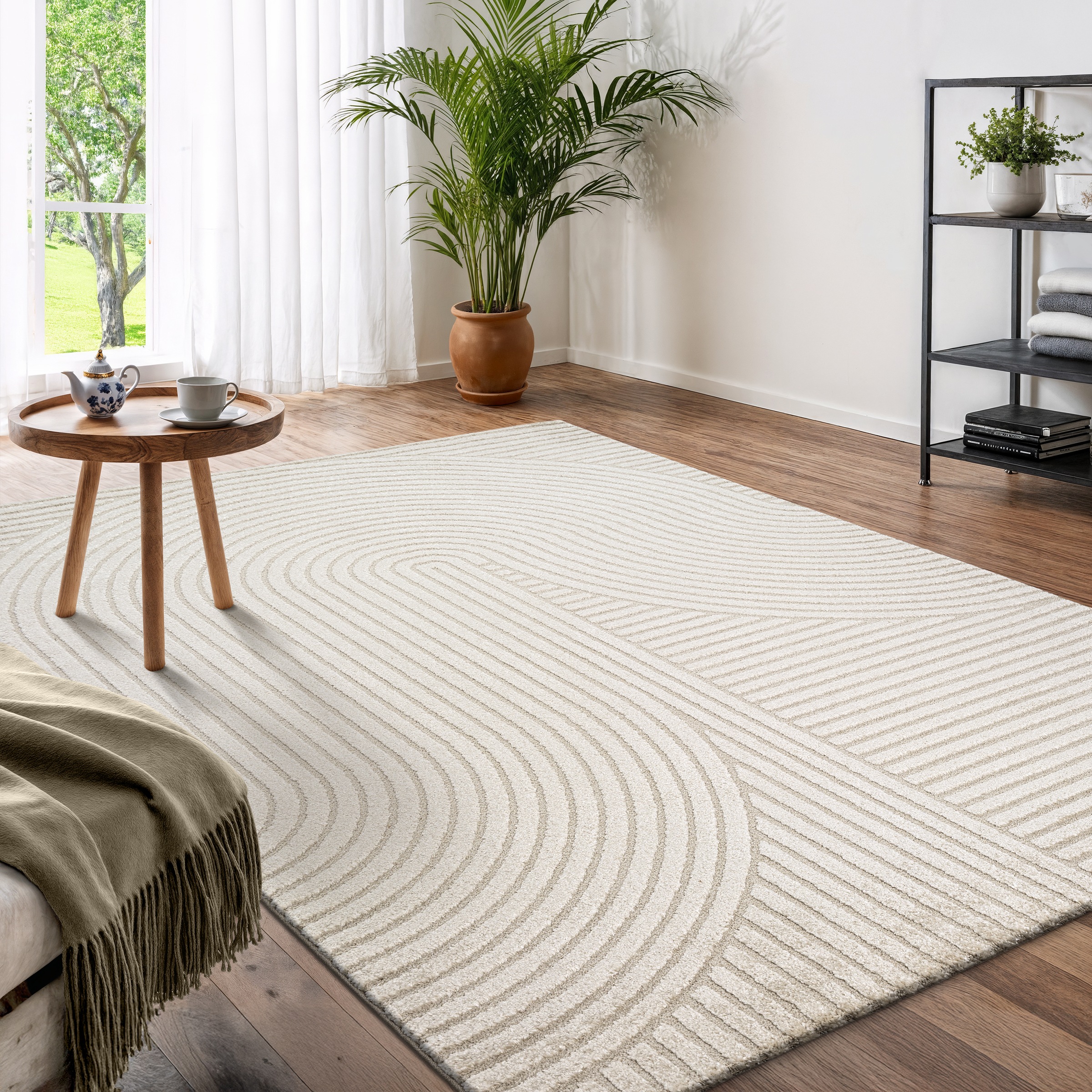 OTTO home Designteppich "Eliaan 3D Optik/Hoch-Tief Effekt" rechteckig 14 mm Höhe hohe Flordichte und angenehm weich, Teppich Wohnzimmer Boho Design