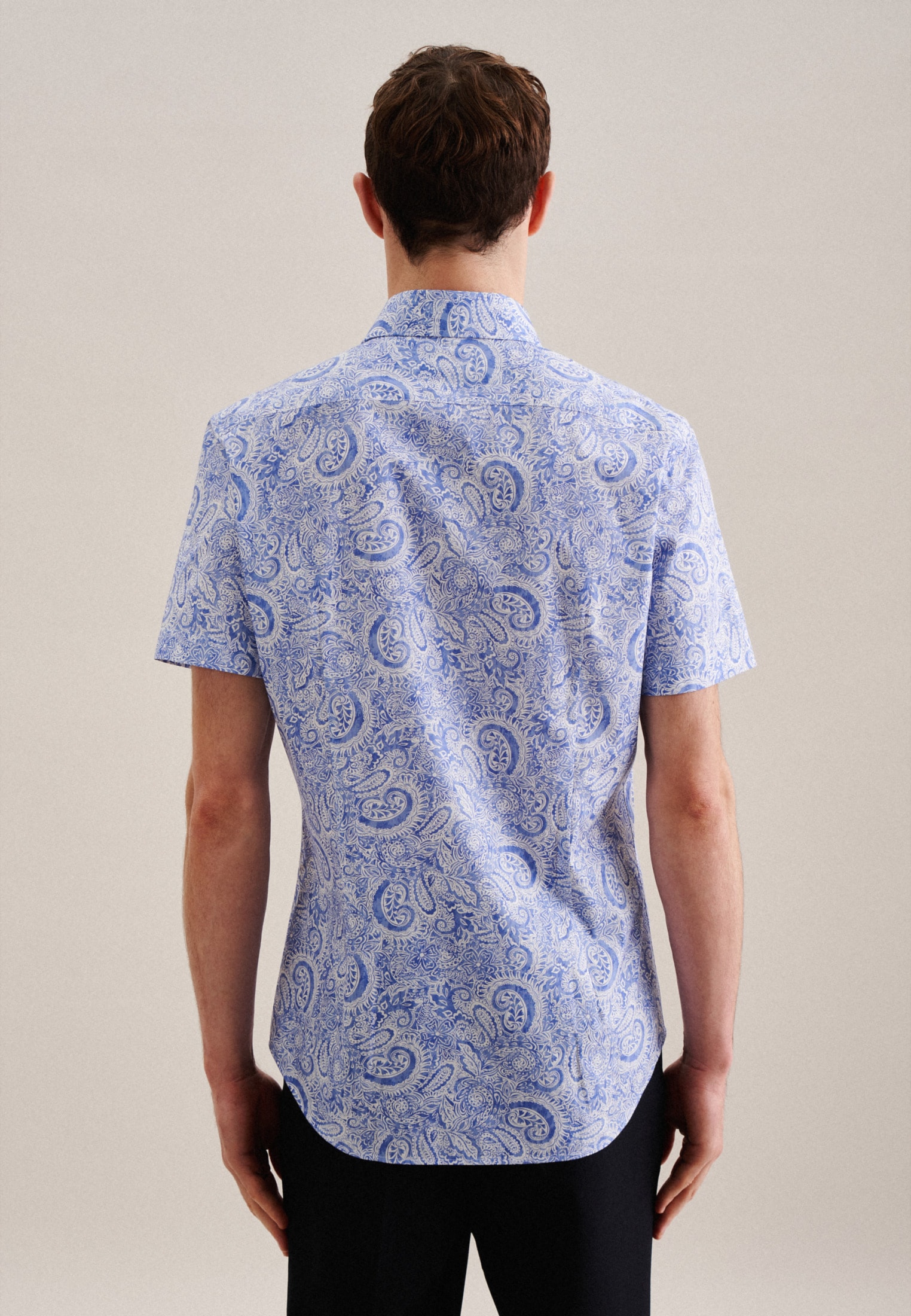 seidensticker Businesshemd »Shaped«, Shaped Kurzarm Kentkragen Paisley