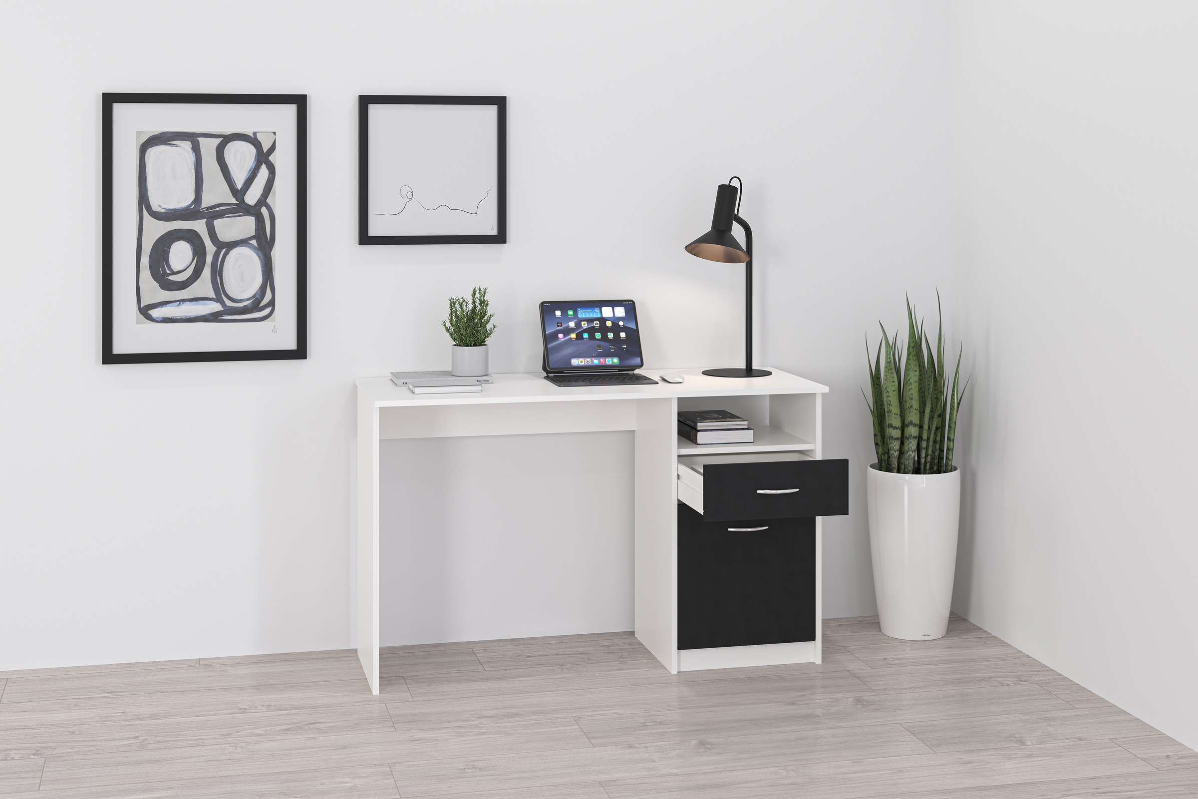 FMD Schreibtisch "Jackson", Bürotisch mit 1 Schubkasten und 1 Tür, 123 cm b günstig online kaufen