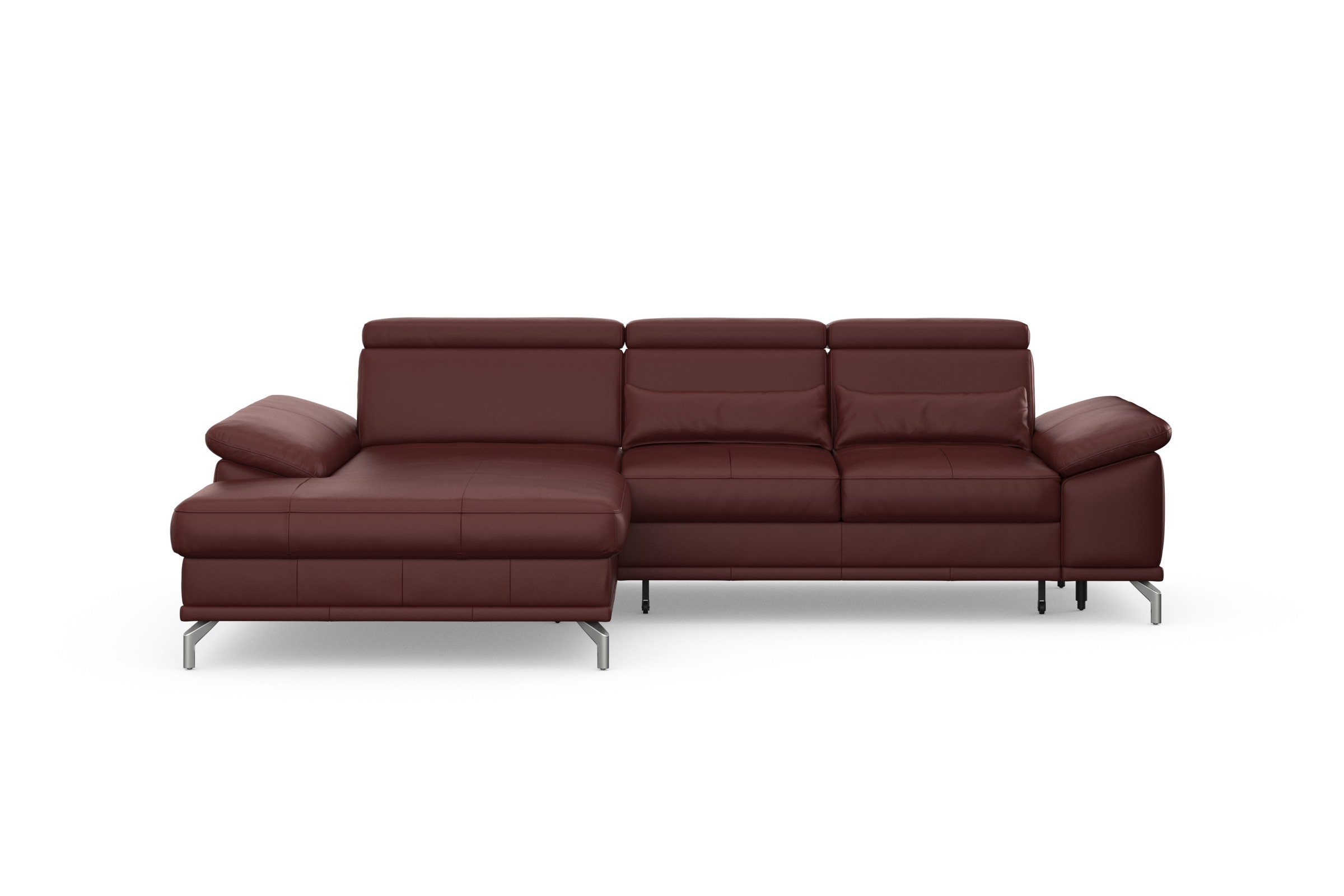 sit&more Ecksofa »Cabrio L-Form, mit Sitztiefenverstellung, Arm- und Kopfteilverstellung«, 2 Nierenkissen, Federkern, optional Bettfunktion und Stauraum