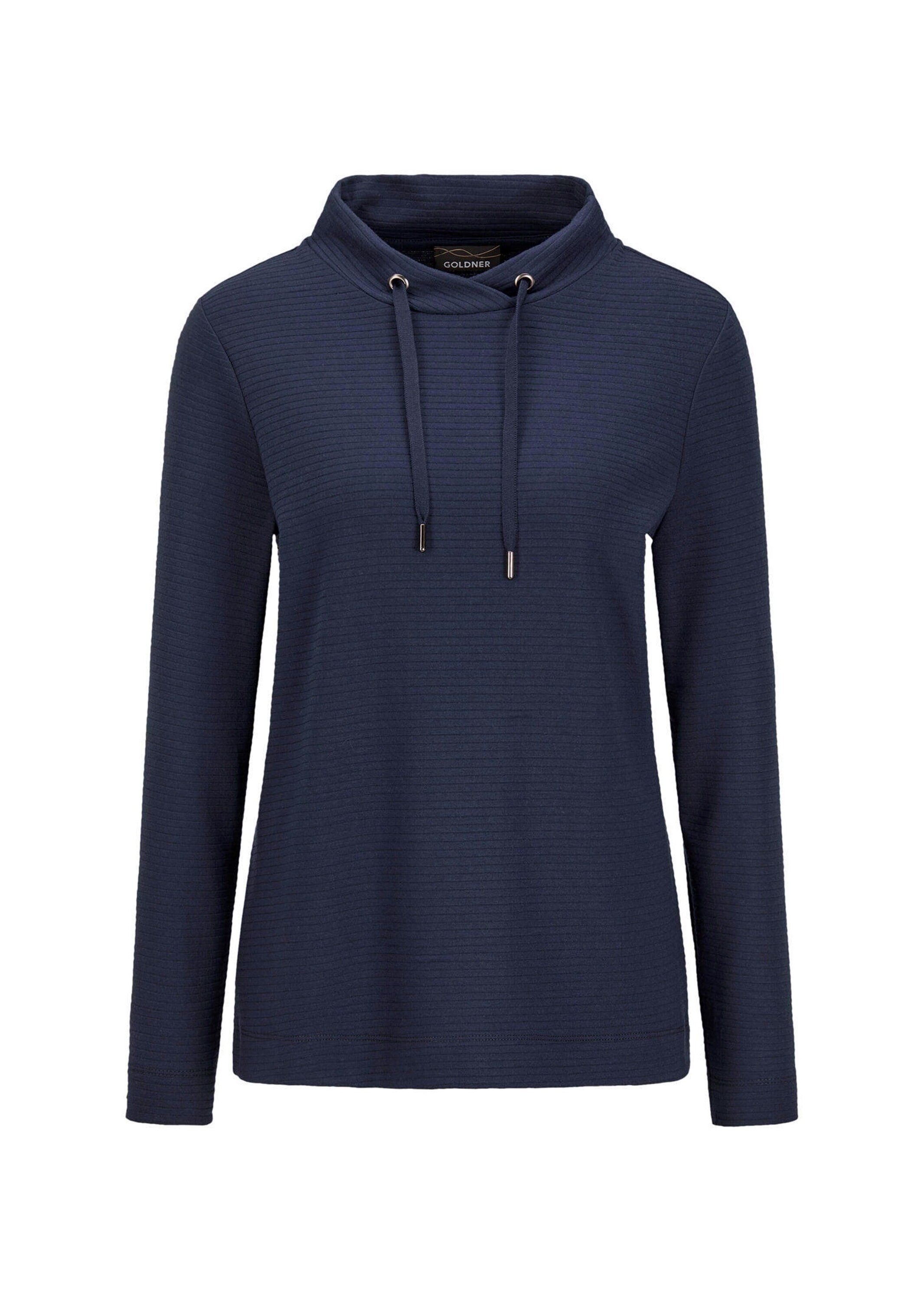 GOLDNER Kurzarmshirt "Langarm Viskose-Pullover, Stehbund" günstig online kaufen