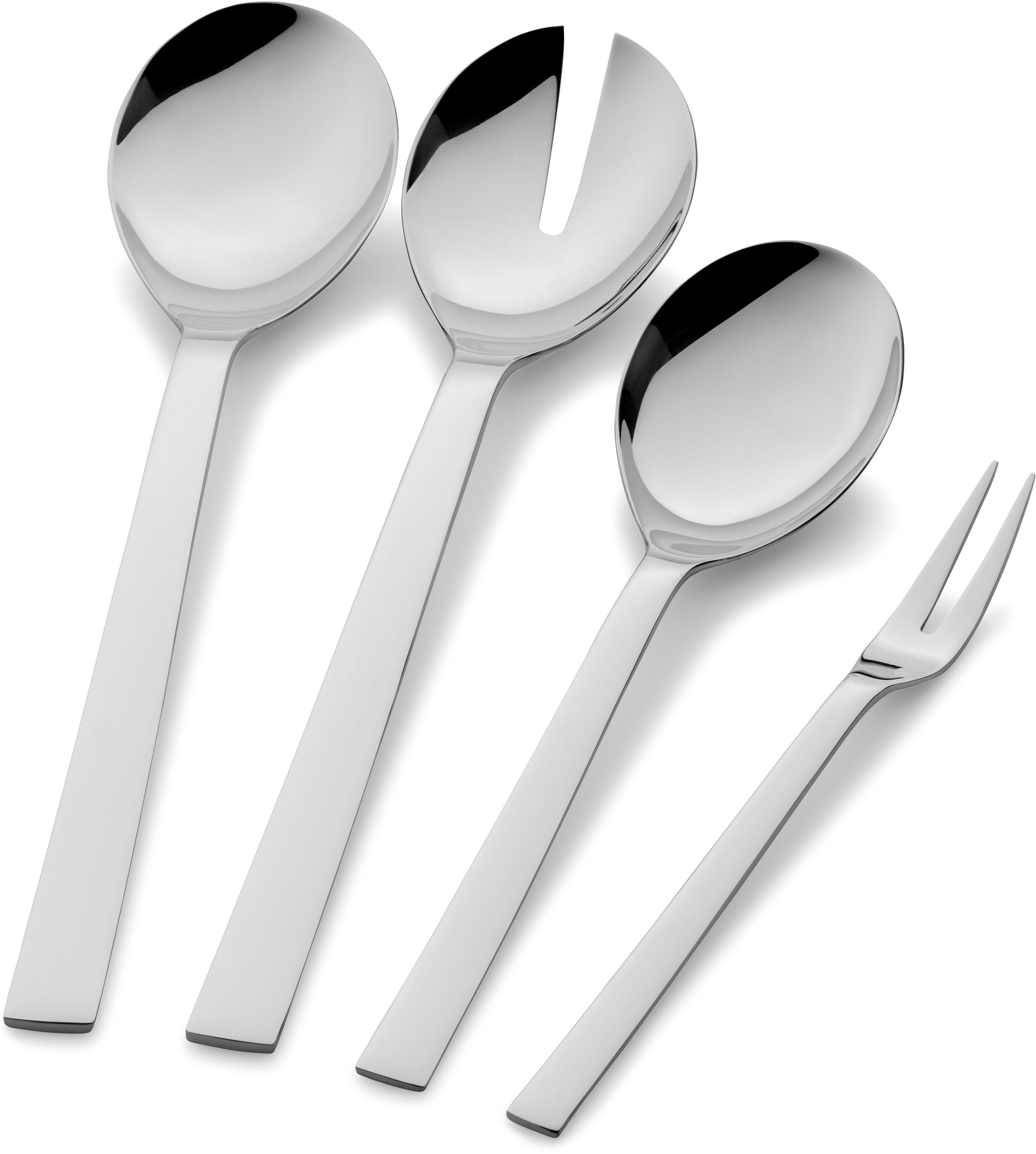 WMF Salatbesteck »Nuova«, (Set, 4 tlg.), 2x Salatbesteck, Servierlöffel 25 cm, Serviergabel 20 cm, Cromargan