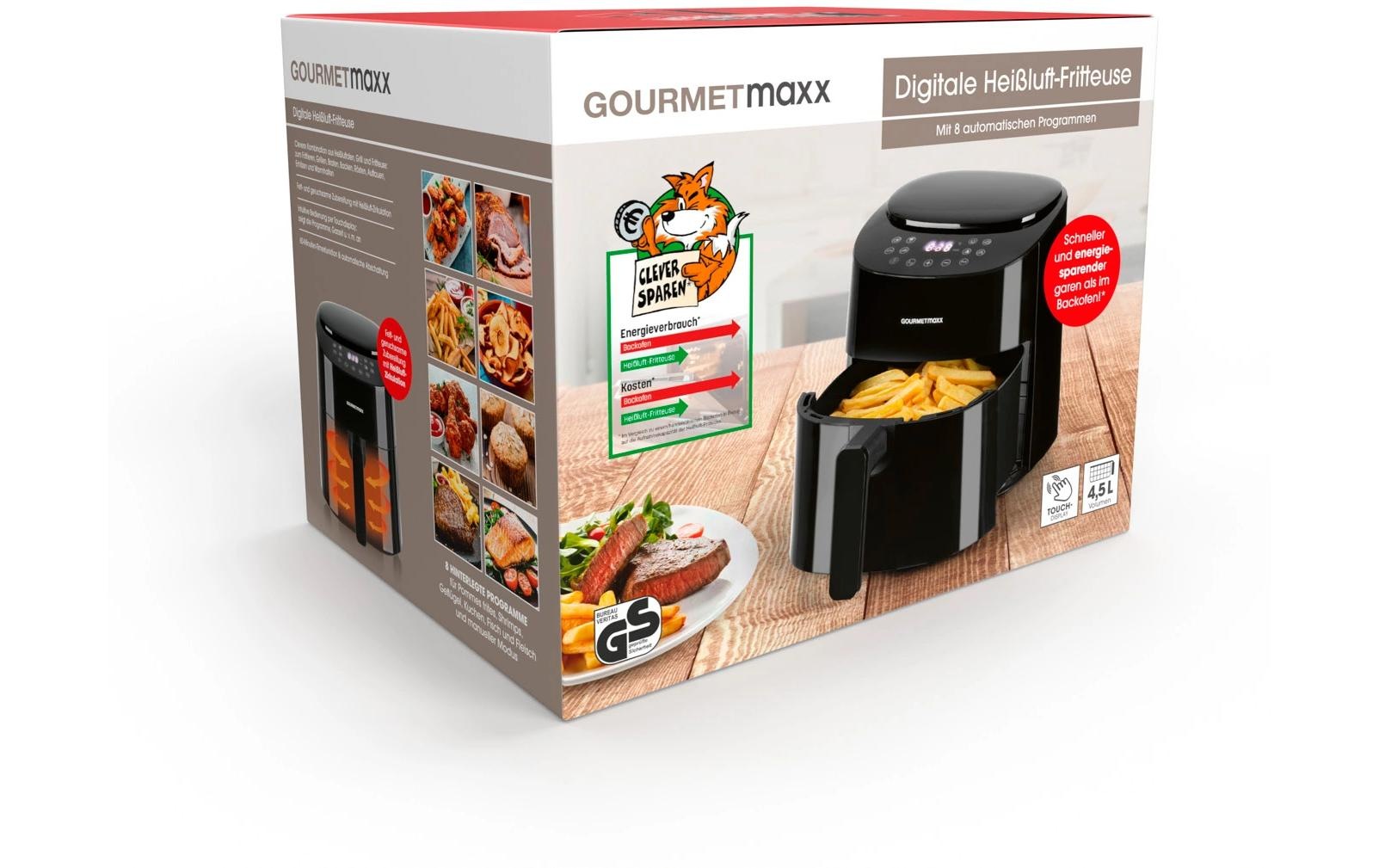 GOURMETmaxx Heißluftfritteuse »Digital Schwarz« 1450 W