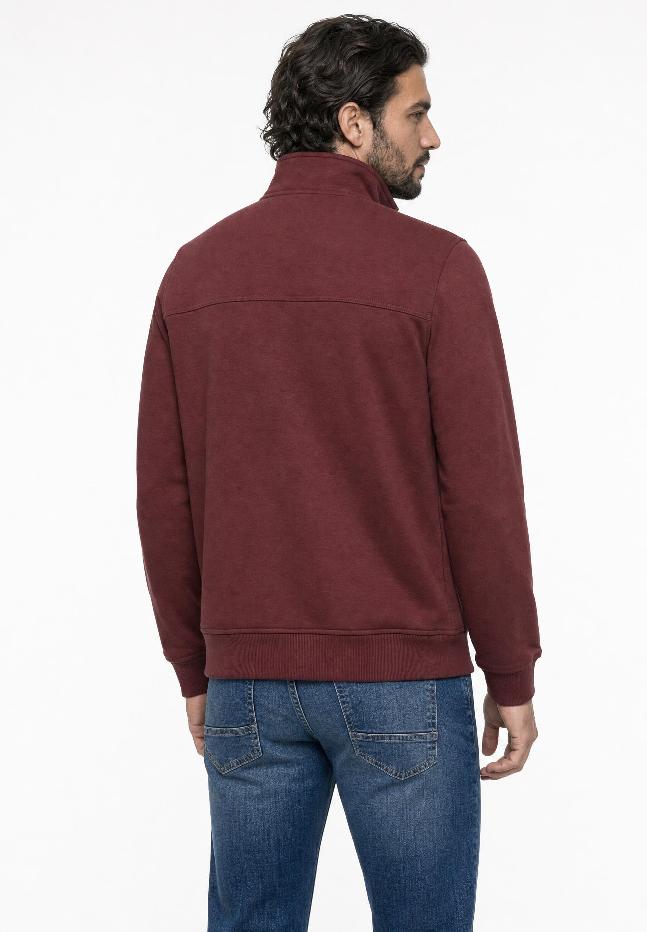 STREET ONE MEN Fleecejacke ohne Kapuze mit Stehkragen