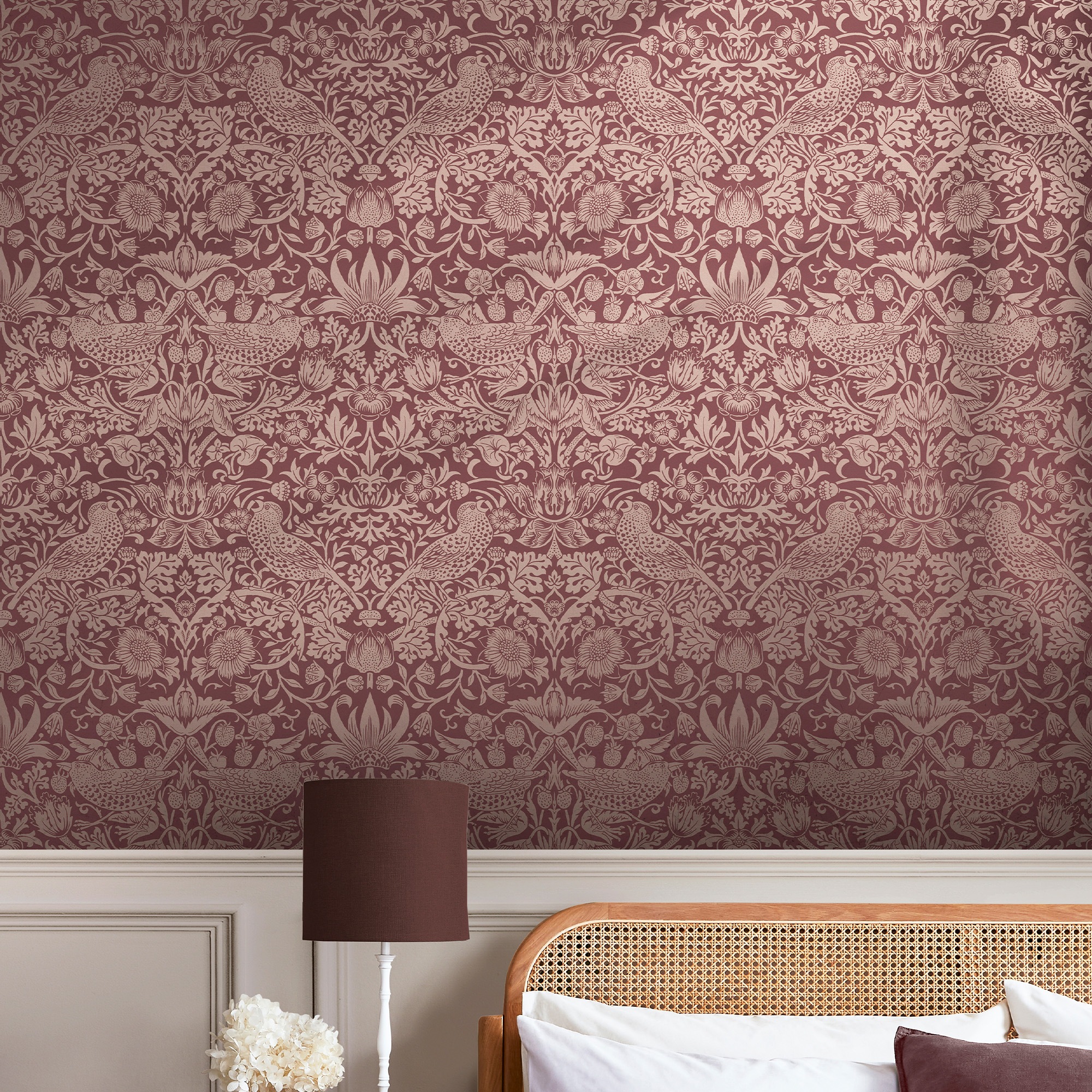 WILLIAM MORRIS AT HOME Vliestapete "Strawberry Thief Fibrous" Retro texturiert Design Tapeten