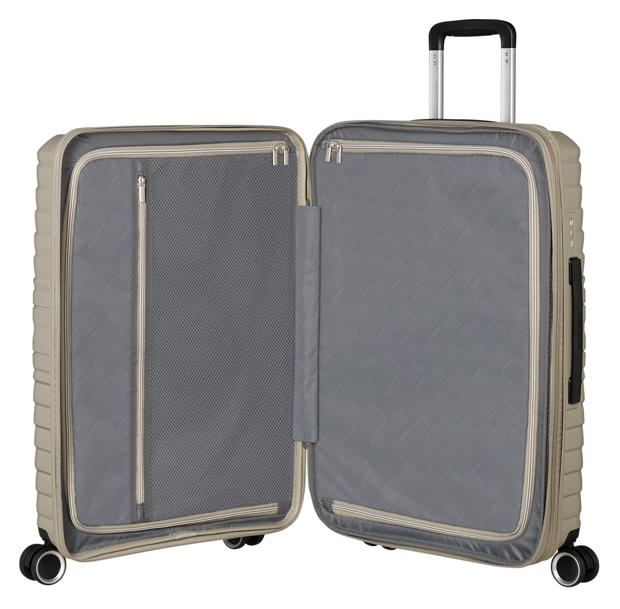American Tourister® Hartschalen-Trolley »FLYTWIST, verschiedene Größen und Farben«, 4 Rollen, Hartschalen-Koffer personalisierbar Volumenerweiterung