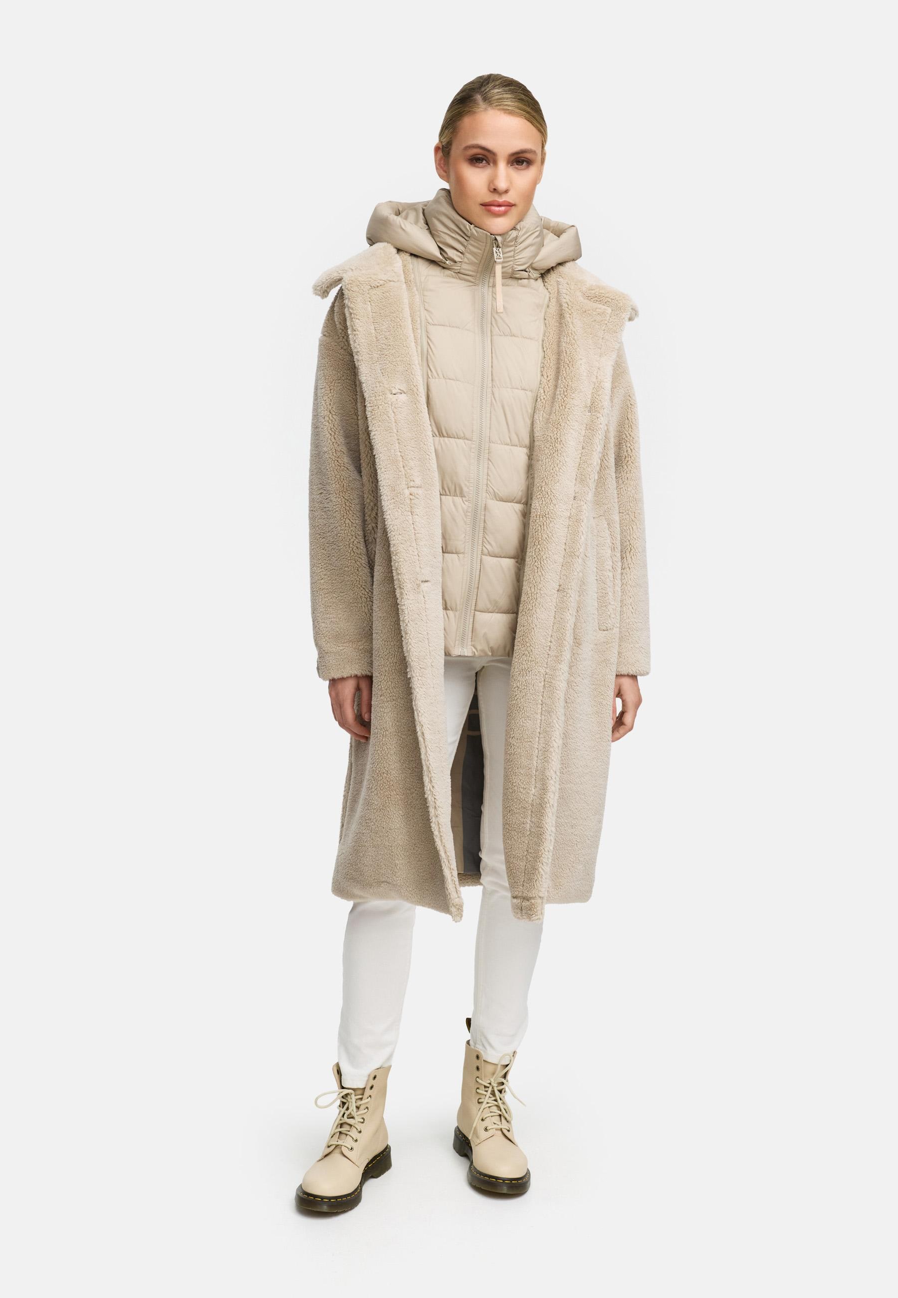 Navahoo Wintermantel »Teddyzauber 14«, Plüschmantel aus Teddyfleece mit abnehbmarem Krageneinsatz