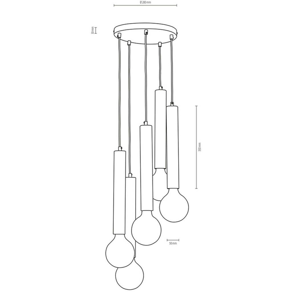 BRITOP LIGHTING Hängeleuchte »BARREL«, 5 flammig-flammig