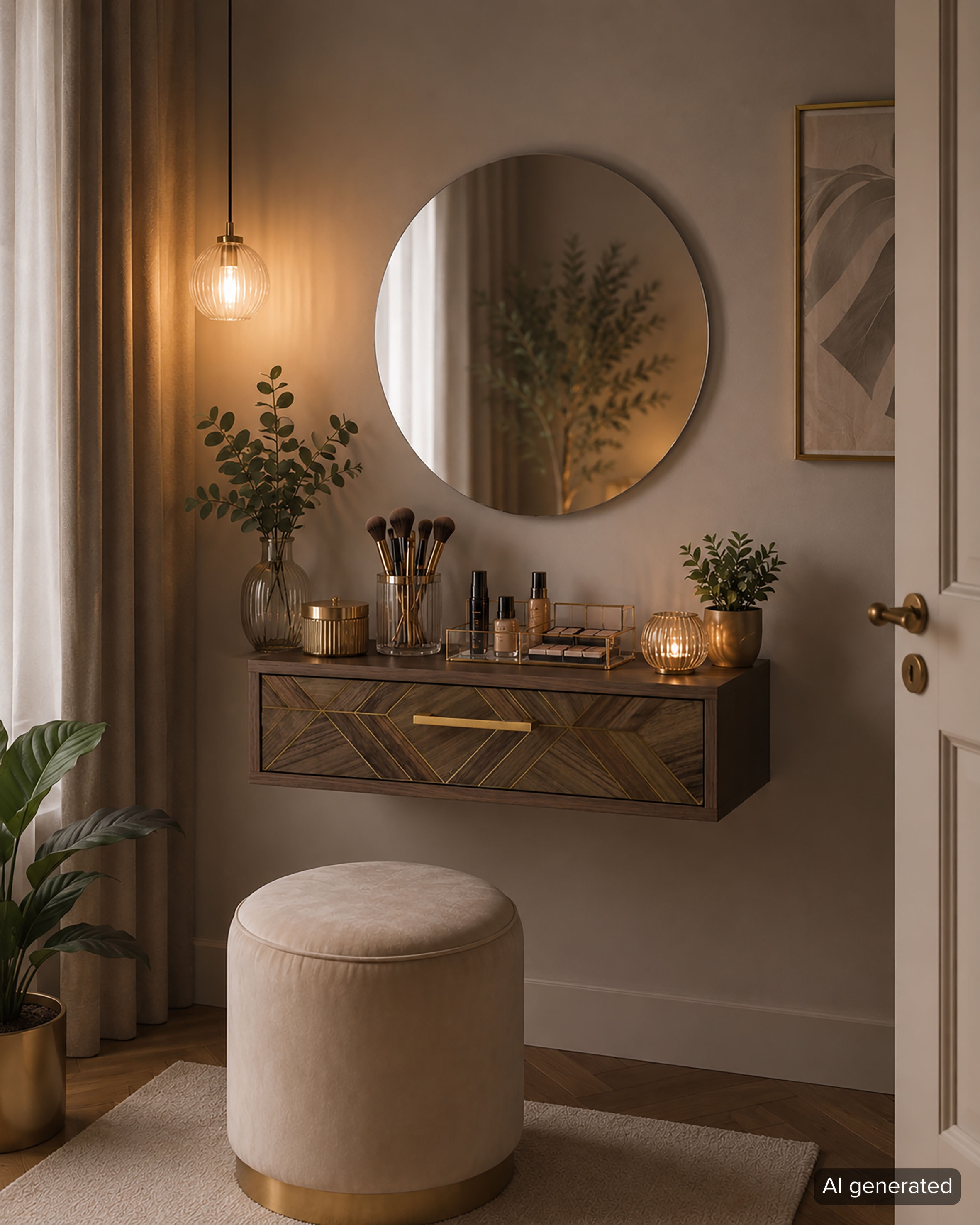Schildmeyer Konsole »Glenn, Art-Déco Design mit eleganten Goldakzenten, Made in Germany« 1 Stk. tlg. Nussbaum Art-Déco Design mit eleganten Goldakzenten, Made in Germany