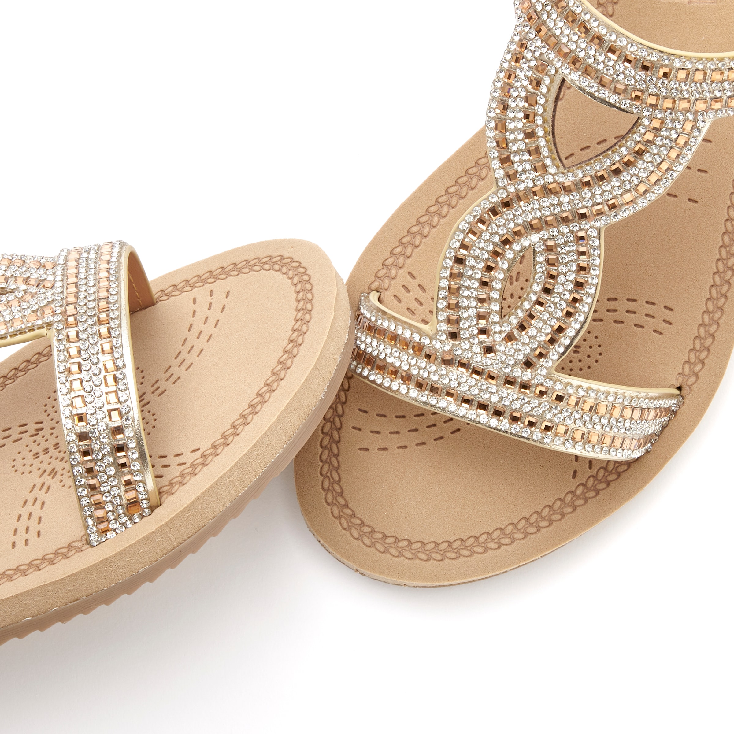 Vivance Sandale »Sandalette, Sommerschuh, offener Schuh«, mit elastischen Riemchen und Glitzersteinchen VEGAN