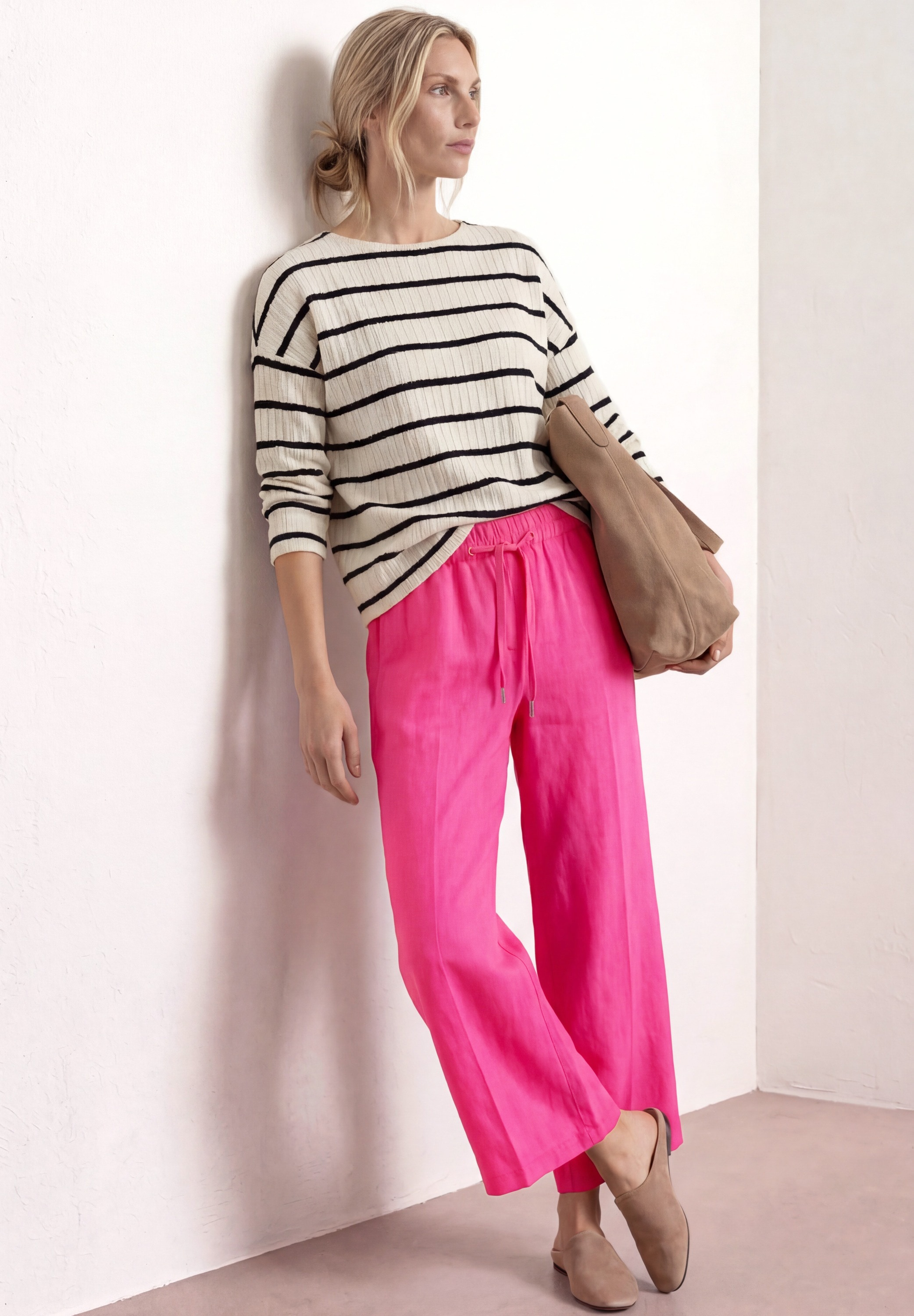 STREET ONE Leinenhose »Style Emee«  miSommerhose mit elastischem Bund und Kordelzug