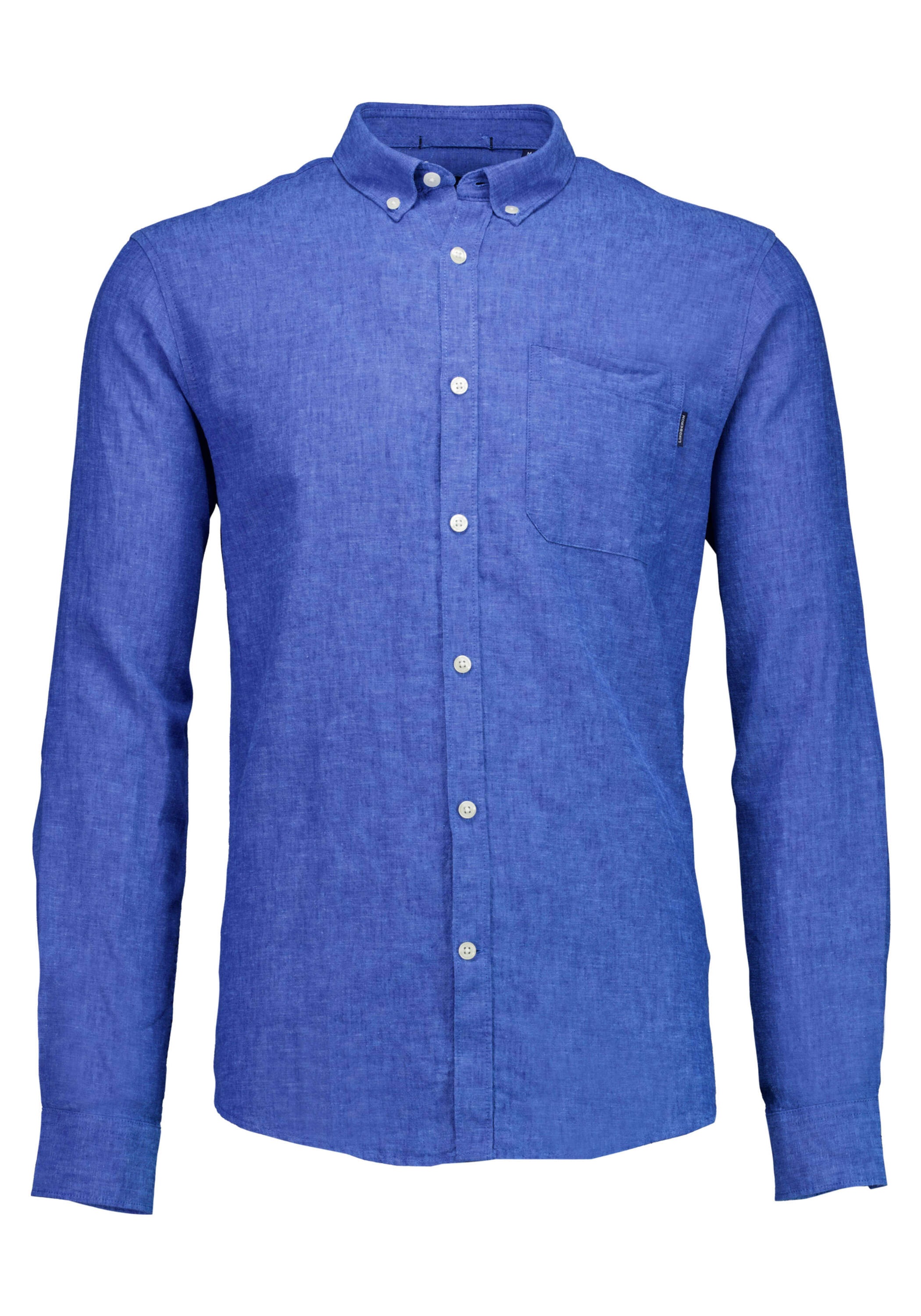 Leinenhemd LINDBERGH "Leinenhemd Relaxed Fit", Herren, Gr. XXL, Normalgrößen, clear blau, Obermaterial: 55% Leinen, 45% Baumwolle, Hemden