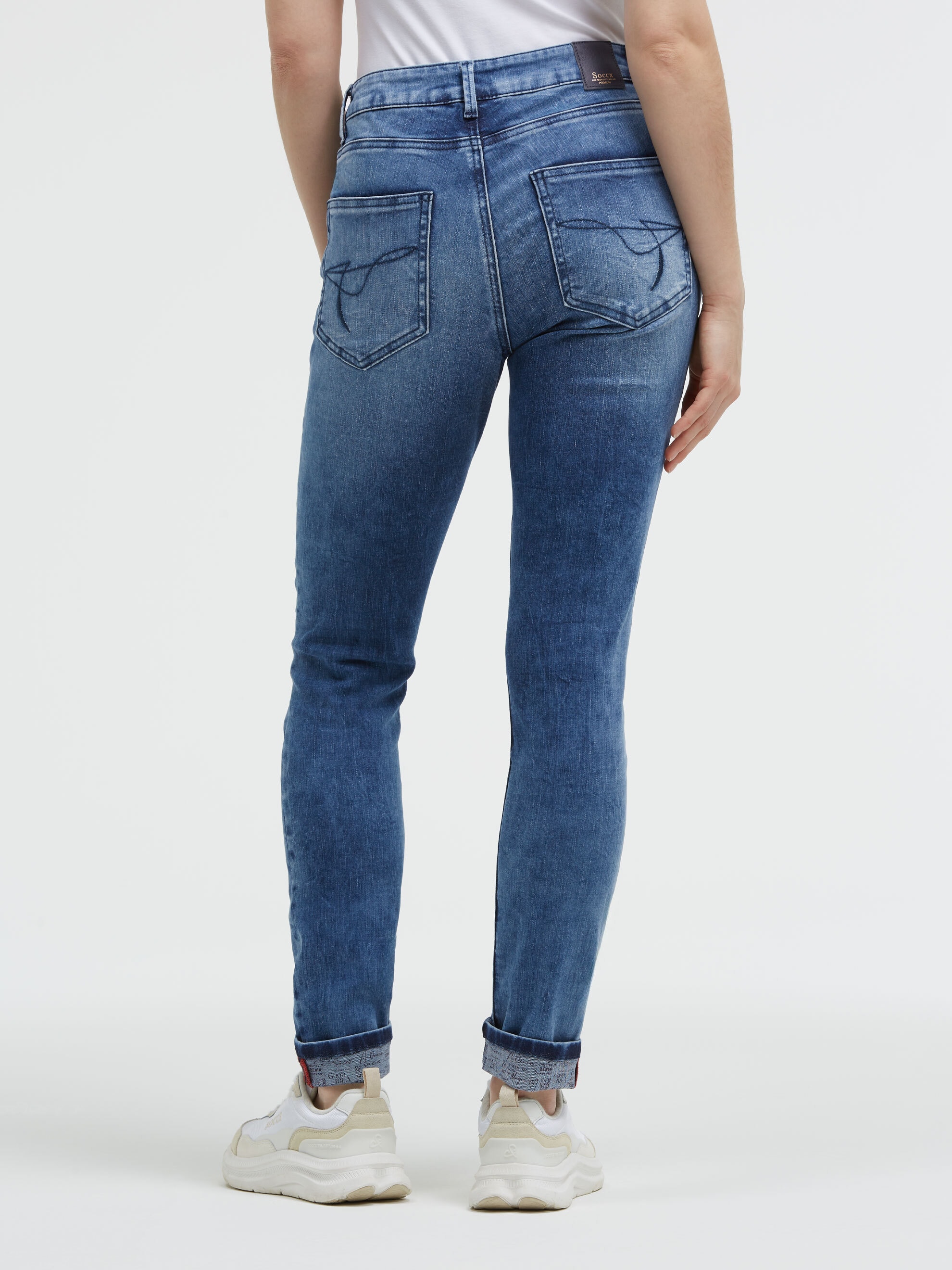 SOCCX Slim-fit-Jeans mit schmalem Bein