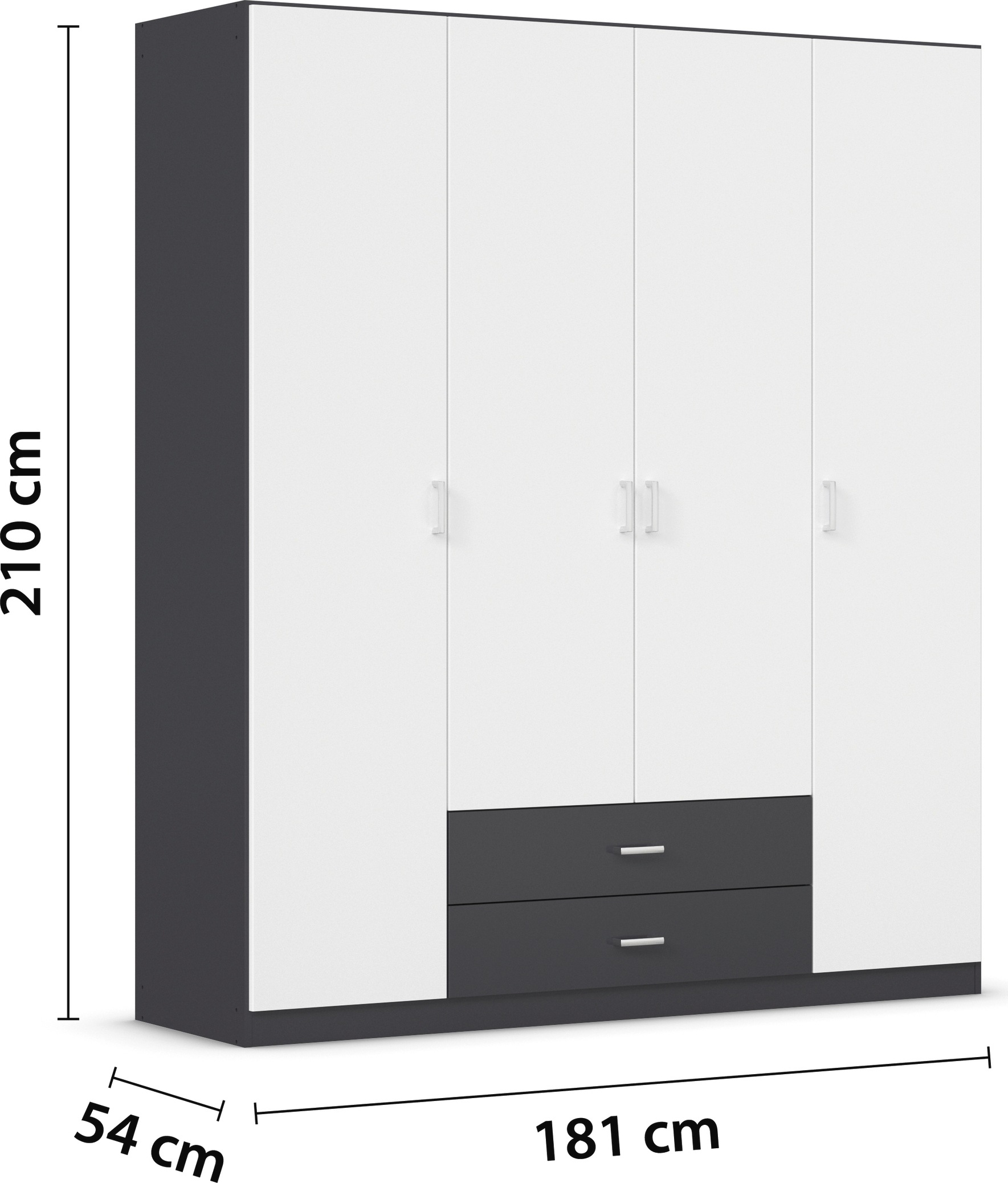 rauch Drehtürenschrank »Kleiderschrank Schrank Garderobe Wäscheschrank GAMMA in 3 Breiten«, mit 6 Schubladen, in schlichtem Design TOPSELLER MADE IN GERMANY