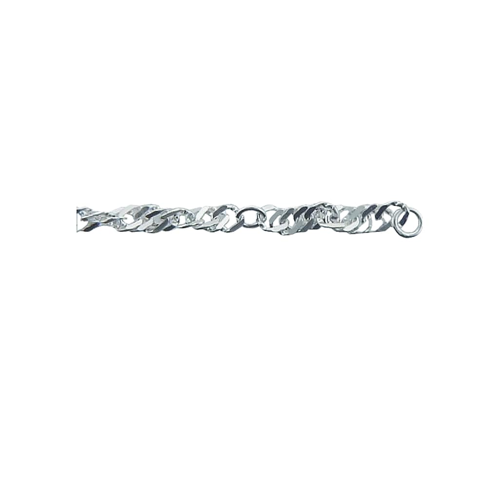 Adelia´s Fußkette »Damen Silberschmuck 925 Silber Singapur Fußkettchen 25 cm«, 25 cm 925 Sterling Silber Singapur Kette Silberschmuck für Damen